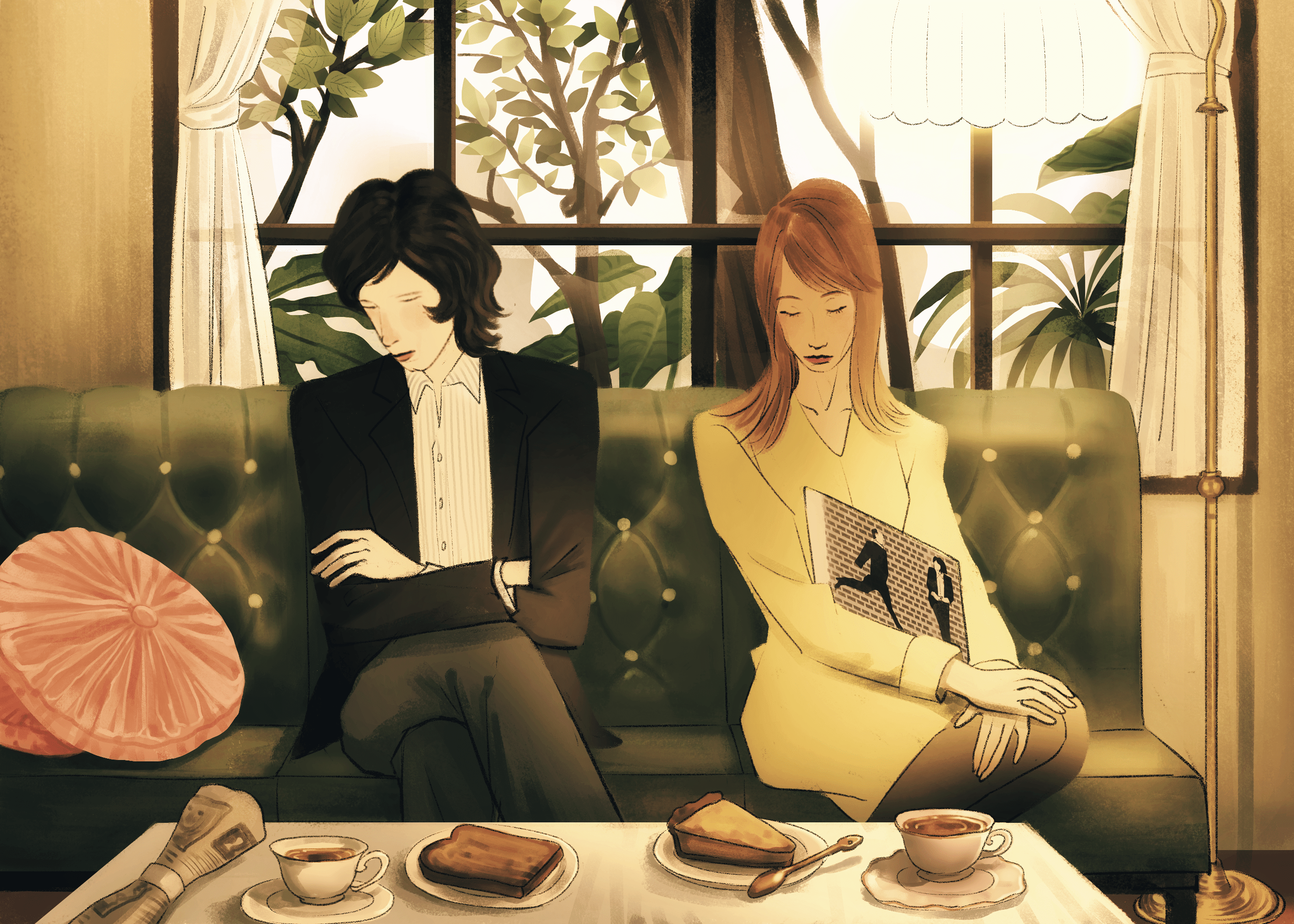 2800x2000 I drew fanart of Nick Drake and Francoise Hardy hanging around together as friends ^^