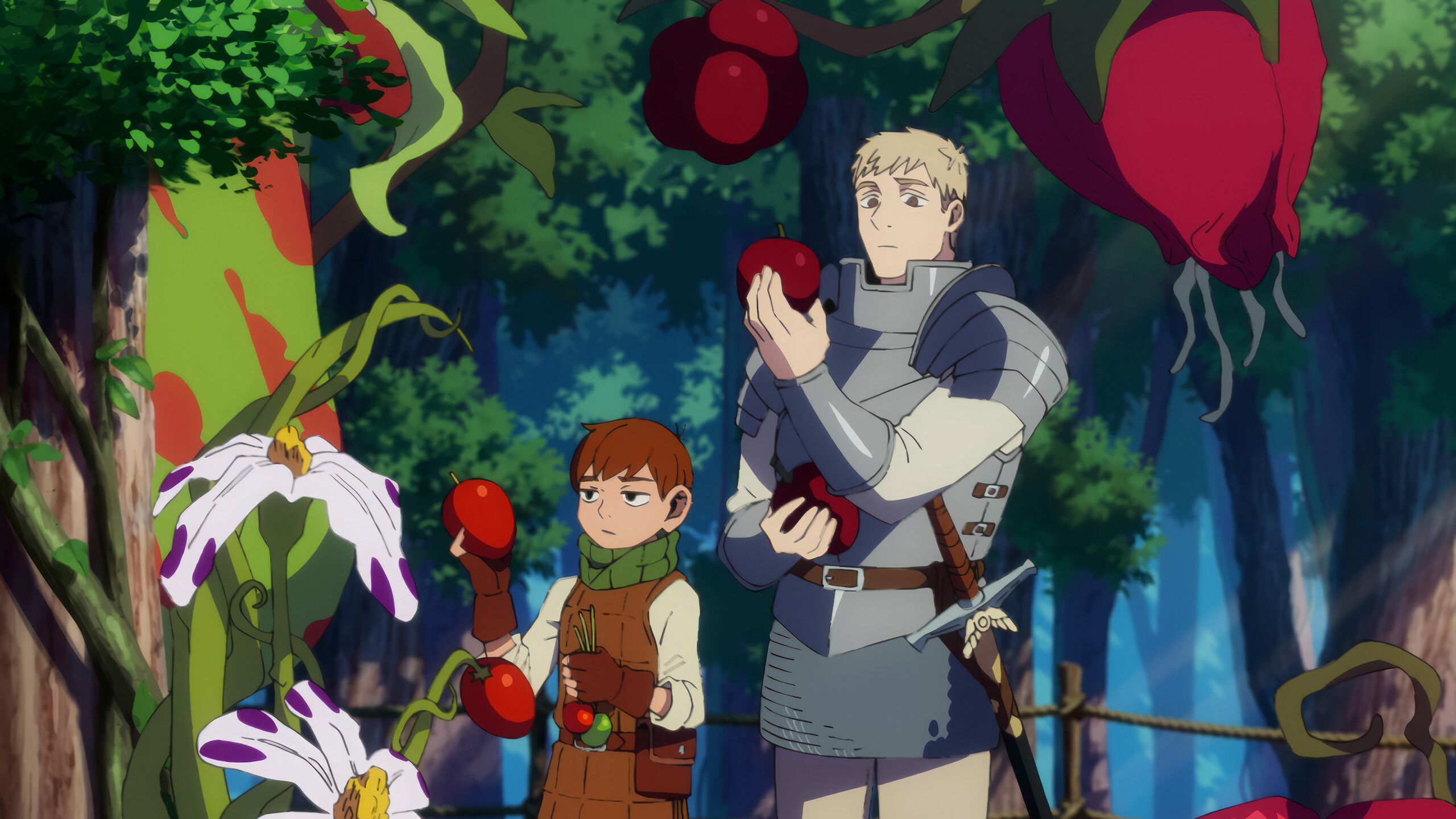 2560x1440 Delicious Dungeon Chilchuck Tims Laios Touden Netflix Anime 4K Wallpaper iPhone HD Phone n