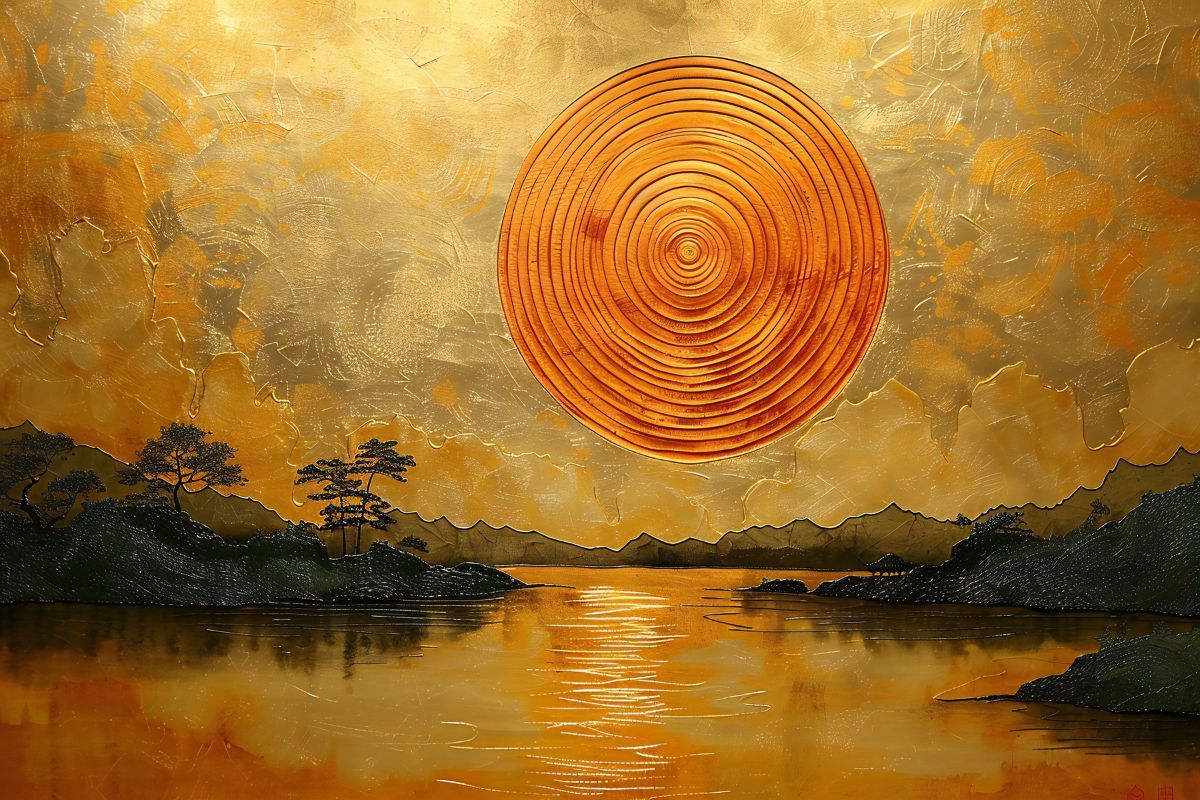 1200x800 Suryaast, Golden Sunset Scenery Wallpaper Mural®