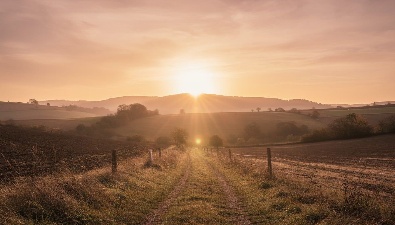 1344x768 Free Golden Country Sunset Image, Countryside, Rural