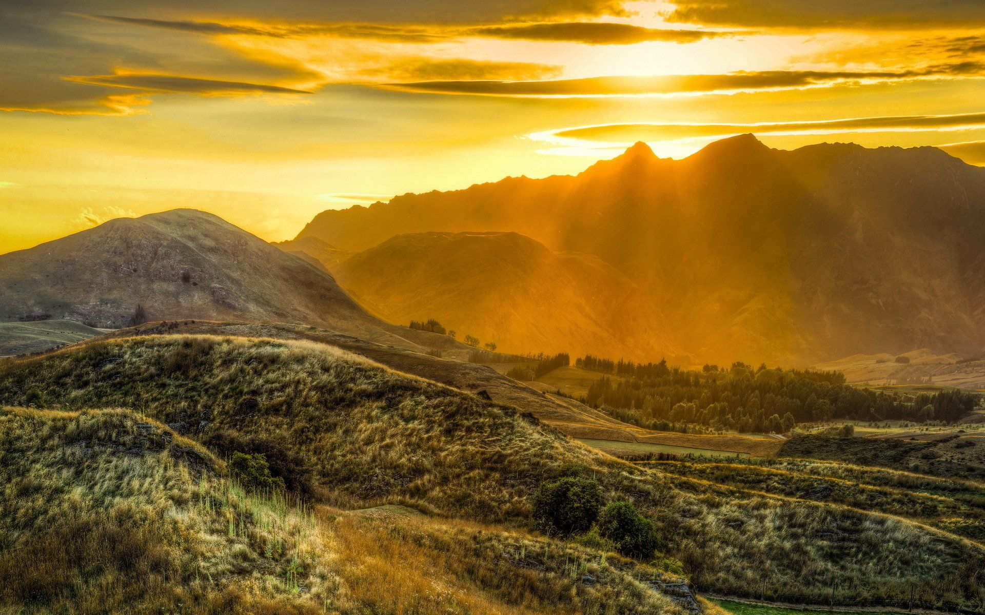 1920x1200 Golden Horizon: Stunning HD Nature Landscape Wallpaperx1200