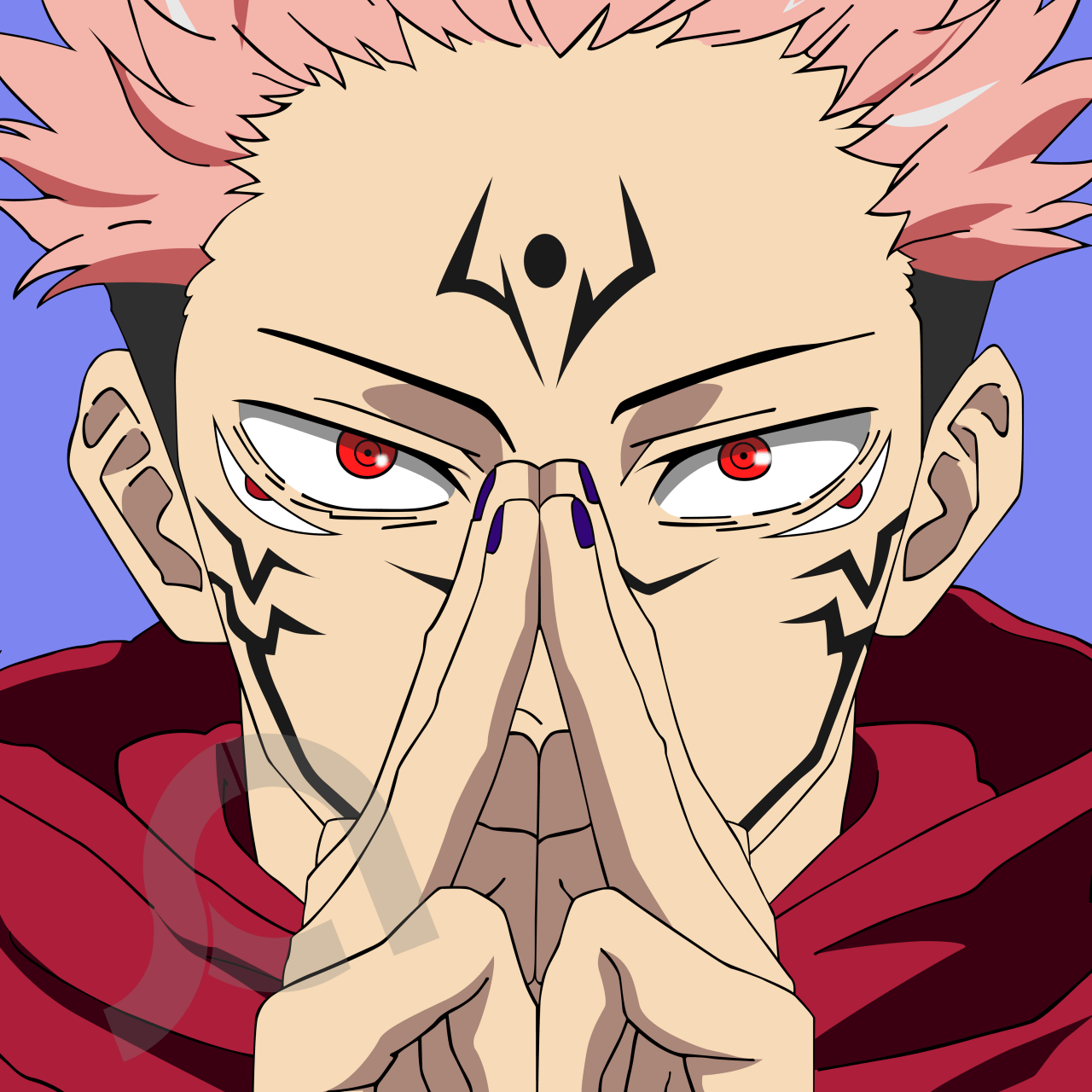 1280x1280 Ryomen Sukuna in Jujutsu Kaisen 8K Wallpaper