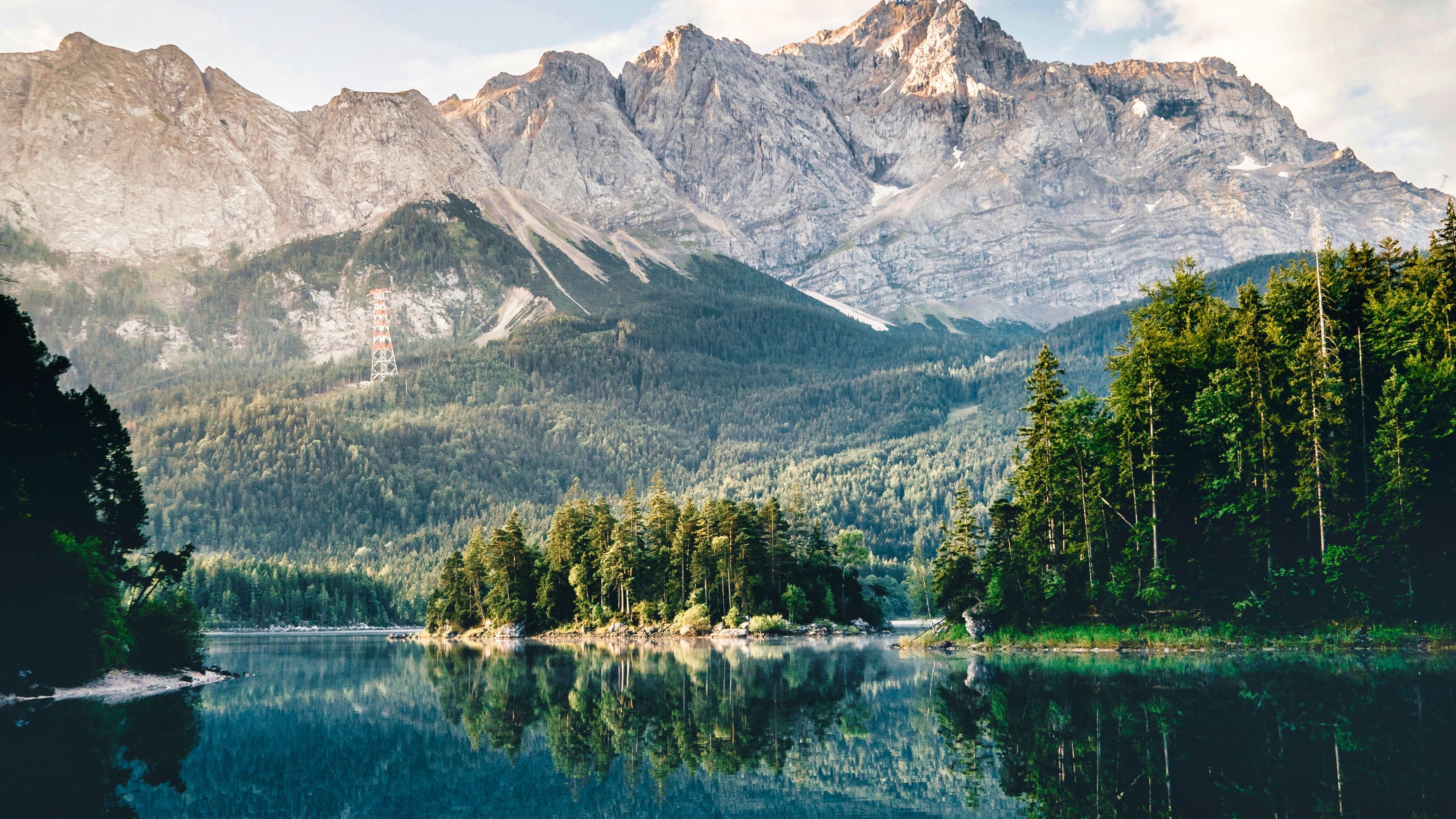 3840x2160 Lake Wallpaper 4K, Mountains, Forest, Reflection