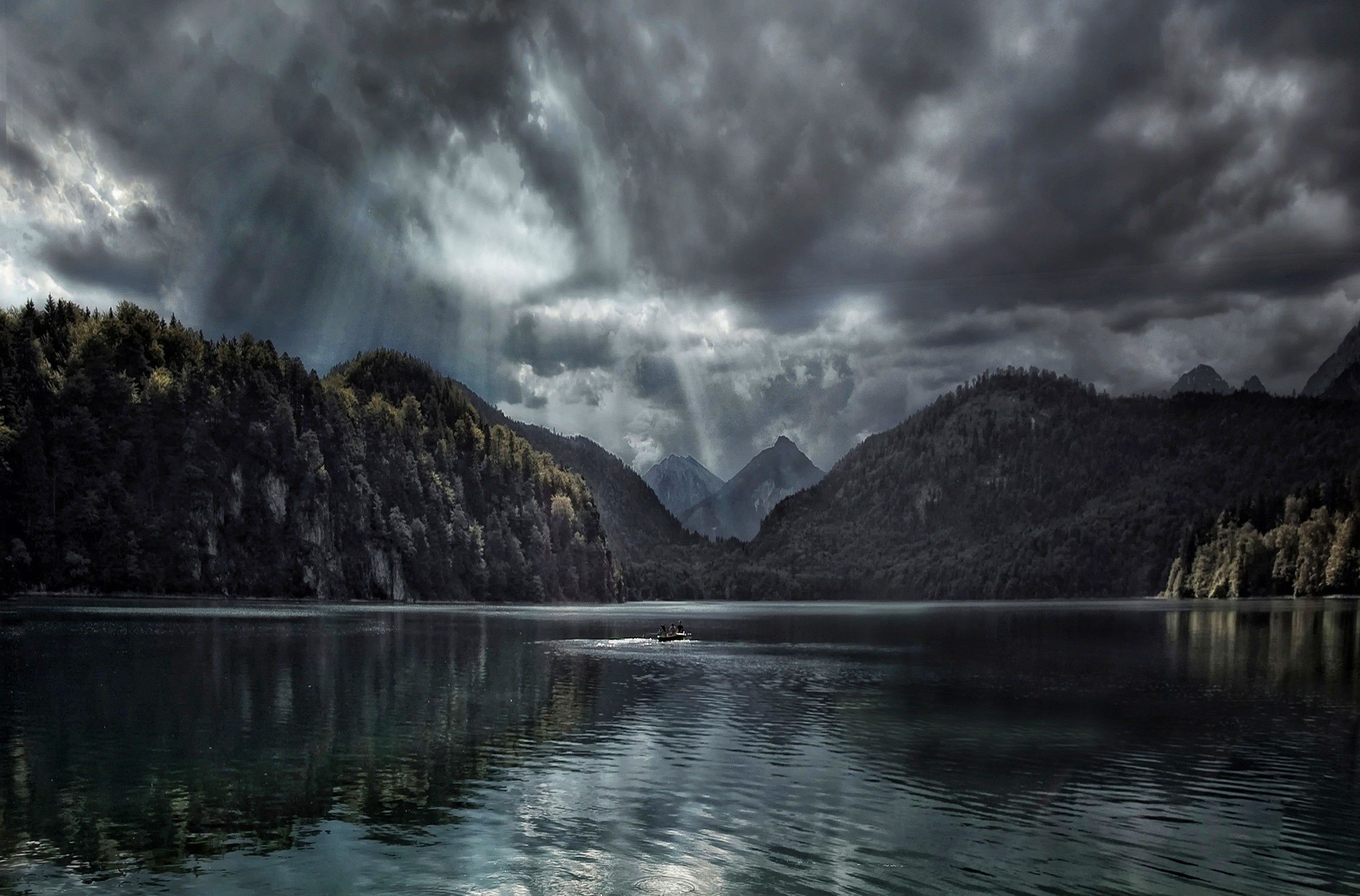 2500x1647 Wallpaper dark, forest, photography, landscape, nature, Germany, mountains, clouds for mobile and desktop, section пейзажи, resolution 2500x1647