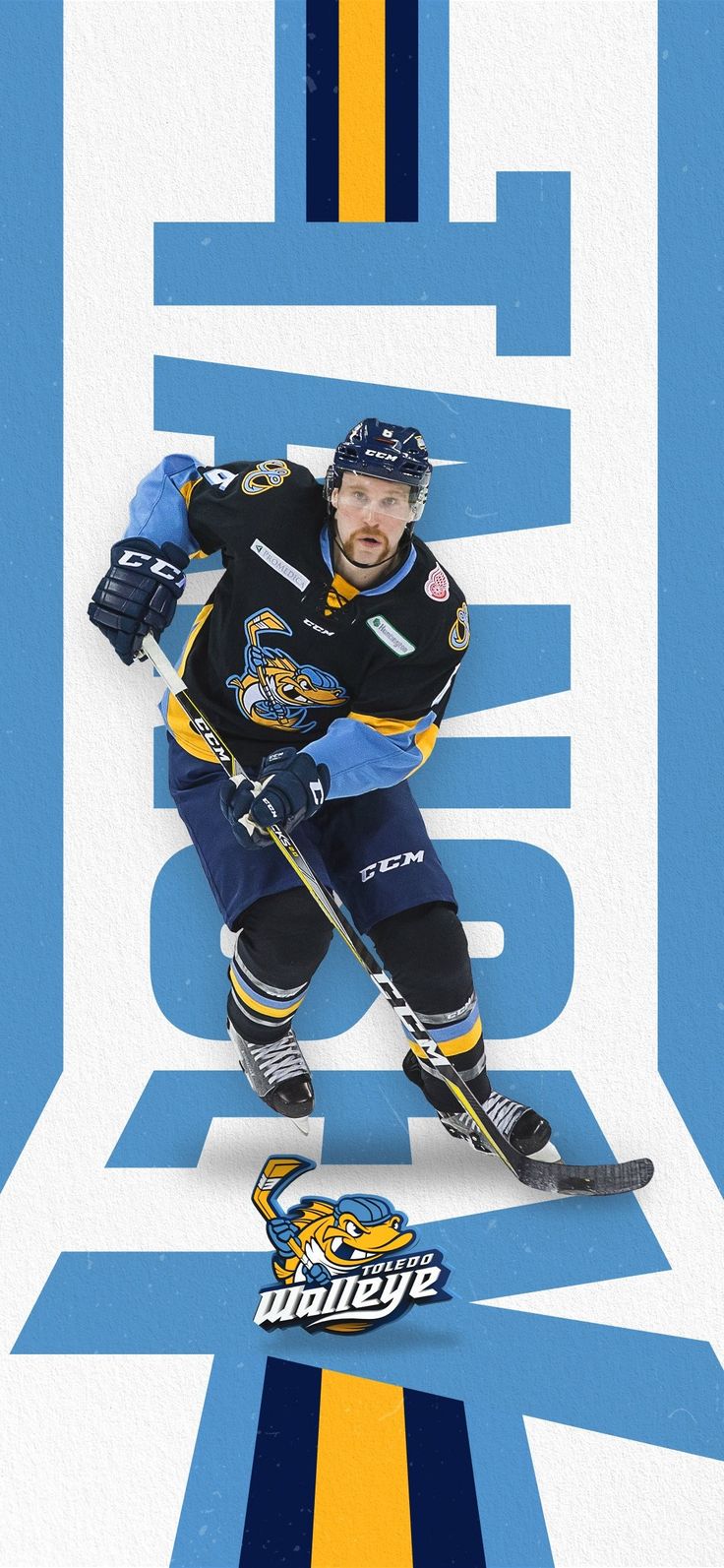 736x1593 Wallpaper of Toledo Walleye defenseman Kevin Tansey. #WalleyeWallpaperWednesday