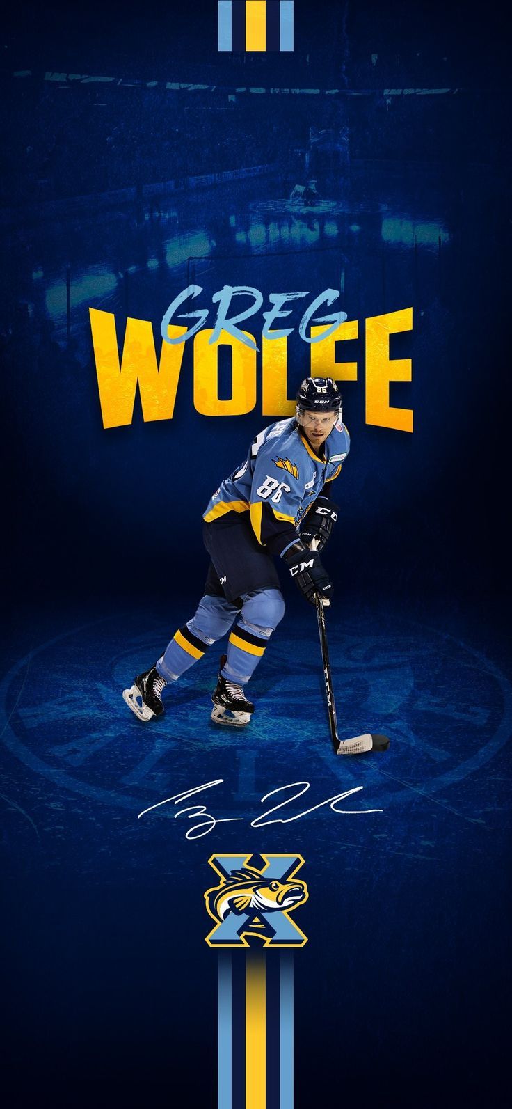736x1593 Wallpaper of Toledo Walleye player Greg Wolf. #WalleyeWallpaperWednesday