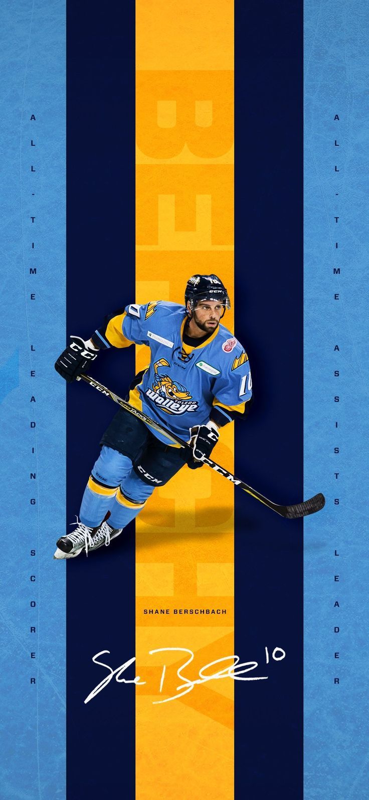 736x1593 Another wallpaper of Toledo Walleye player Shane Berchbach. #WalleyeWallpaperWednesday
