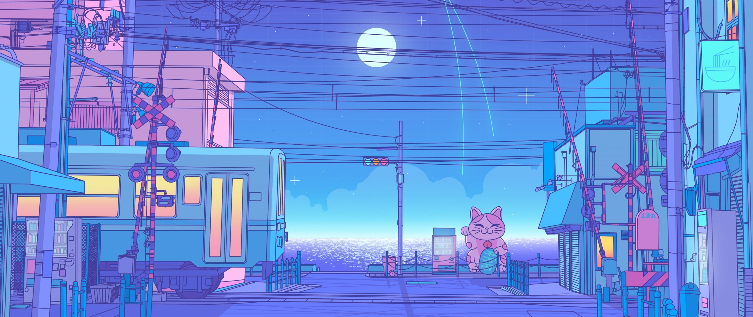 2560x1080 Lofi Wallpaper 4K, Japanese, Synthwave, Vaporwave