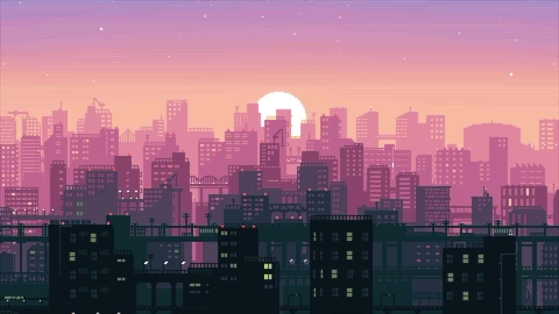 1920x1080 Download 2D City Lo Fi Desktop Wallpaper