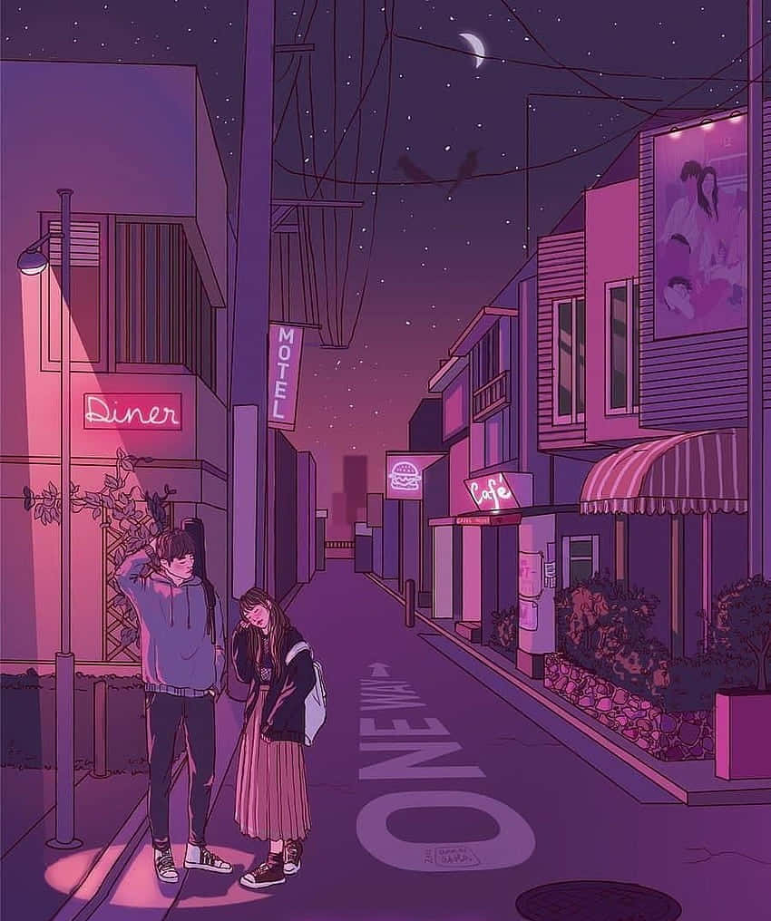 850x1016 Download Blushing Couple Lofi Anime Wallpaper