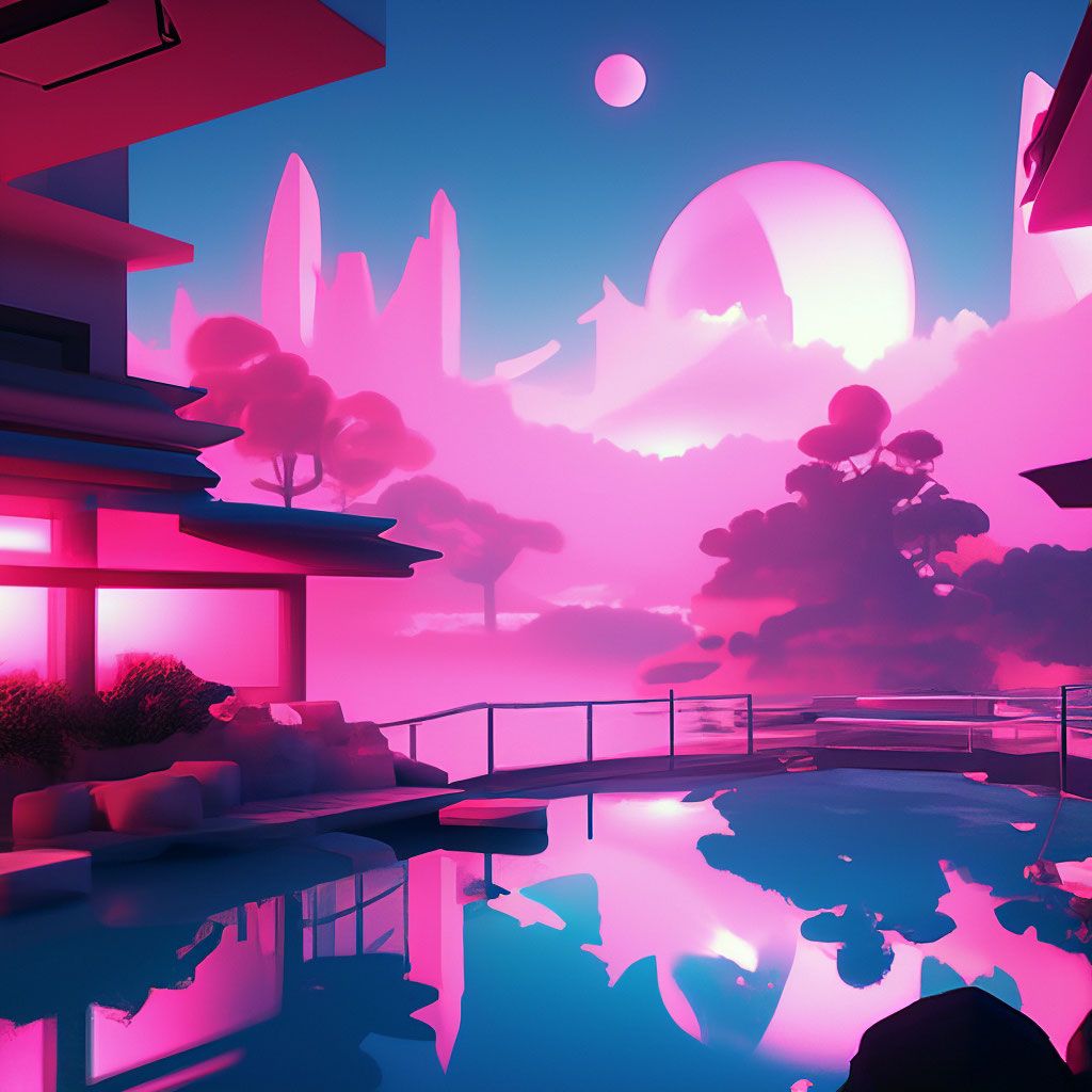 1024x1024 Art pink aesthetic lofi wallpaper for laptop
