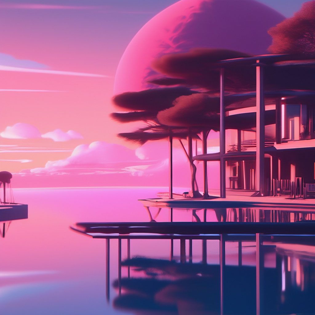 1024x1024 Art pink aesthetic lofi wallpaper for laptop