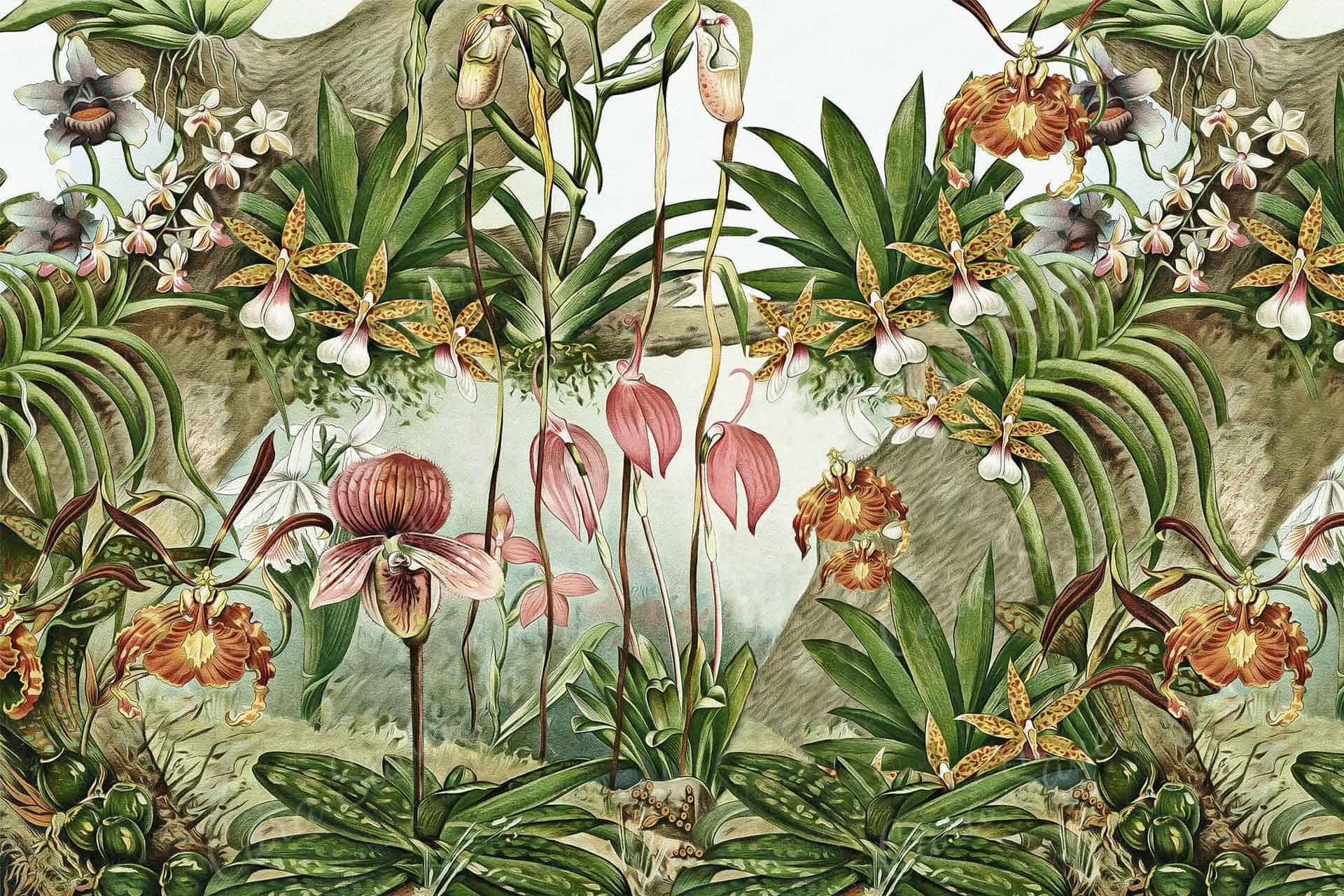1920x1280 Tropical Surprise Vintage Wallpaper. Cara Saven Wall Design