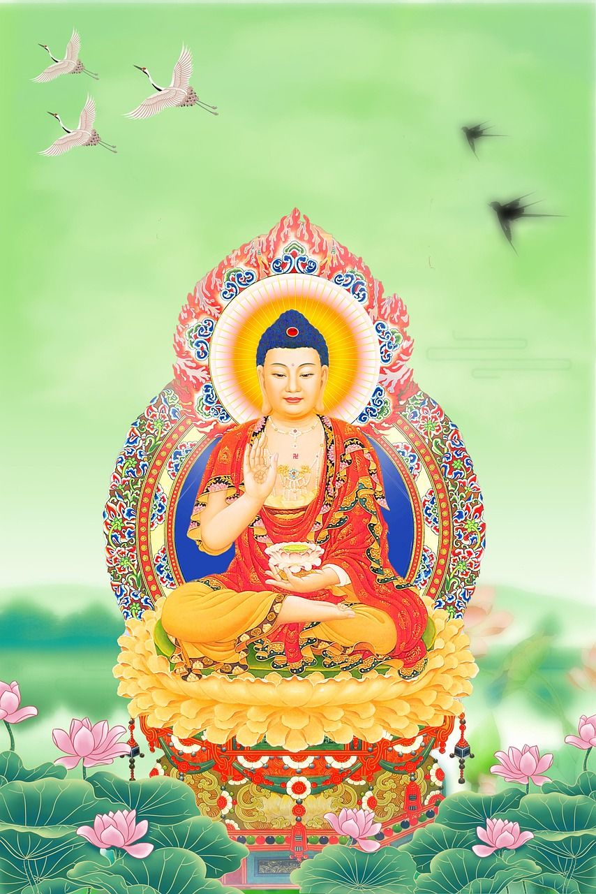 854x1280 Download Amitabha Pure Land Buddhism Phatadida. Royalty Free Stock Illustration Image