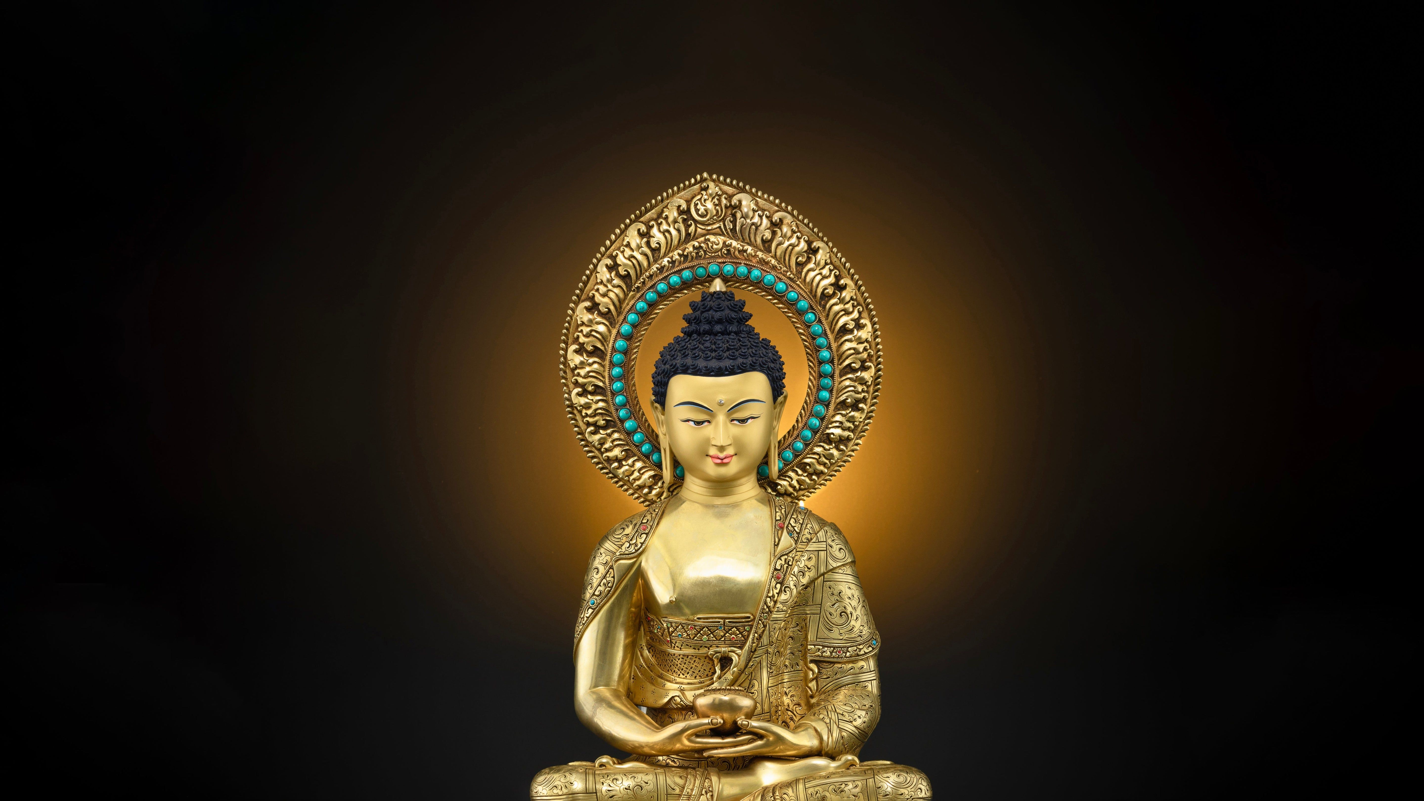 5760x3239 Premium Handcrafted Amitabha Buddha Statue