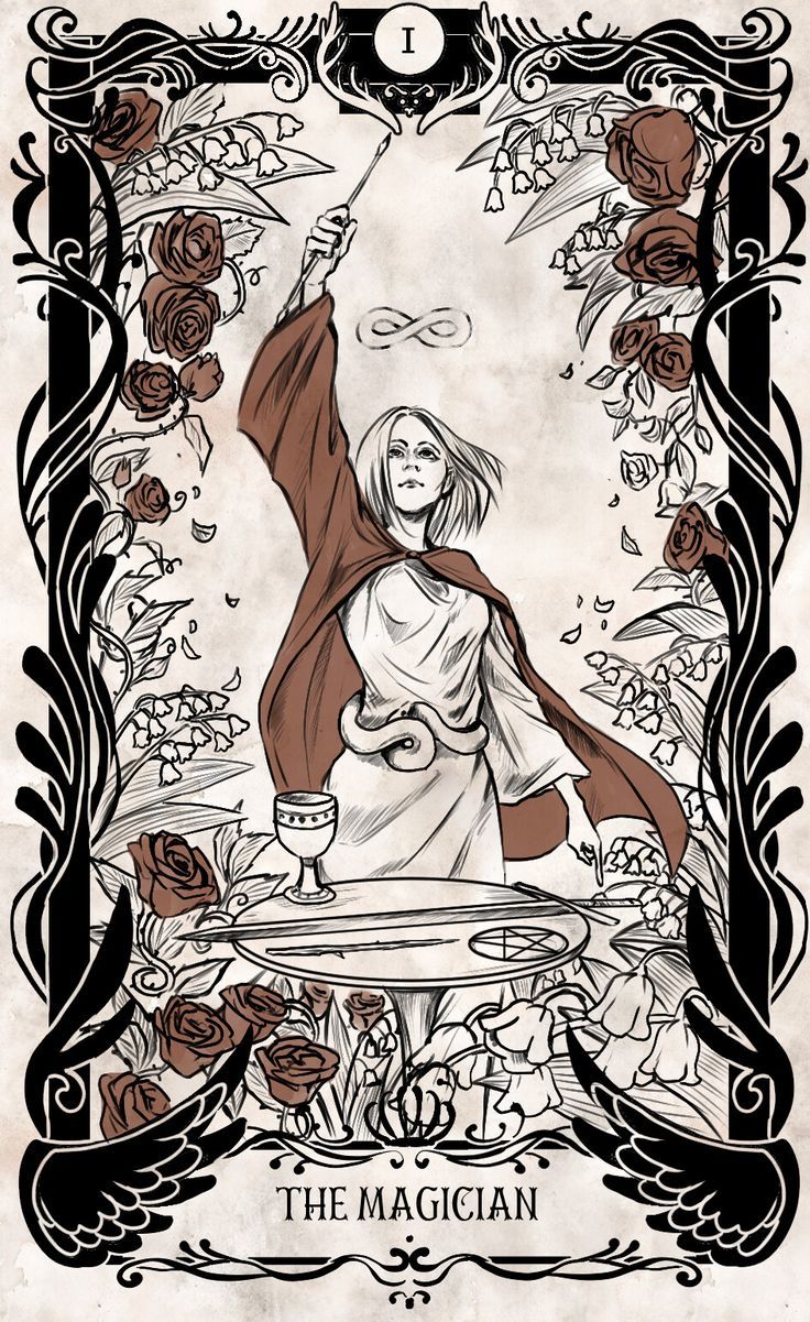 736x1201 Tarot Card Art MAGICIAN, Julijana Zavjalova (Luminous July)