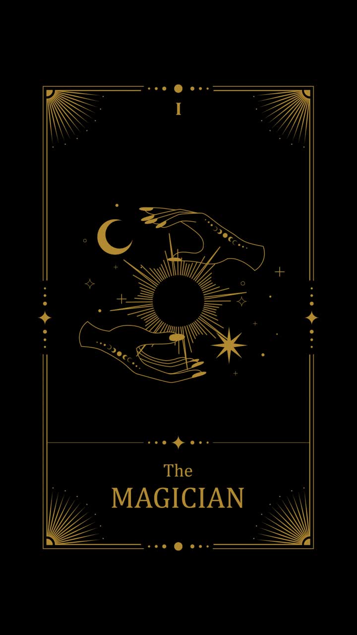 720x1280 Animated The Magician Tarot Card with Mystical Symbols