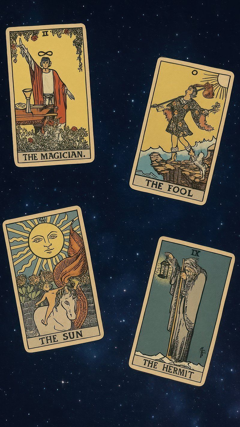 800x1422 Mystical tarot cards galaxy mobile. Free Photo Illustration
