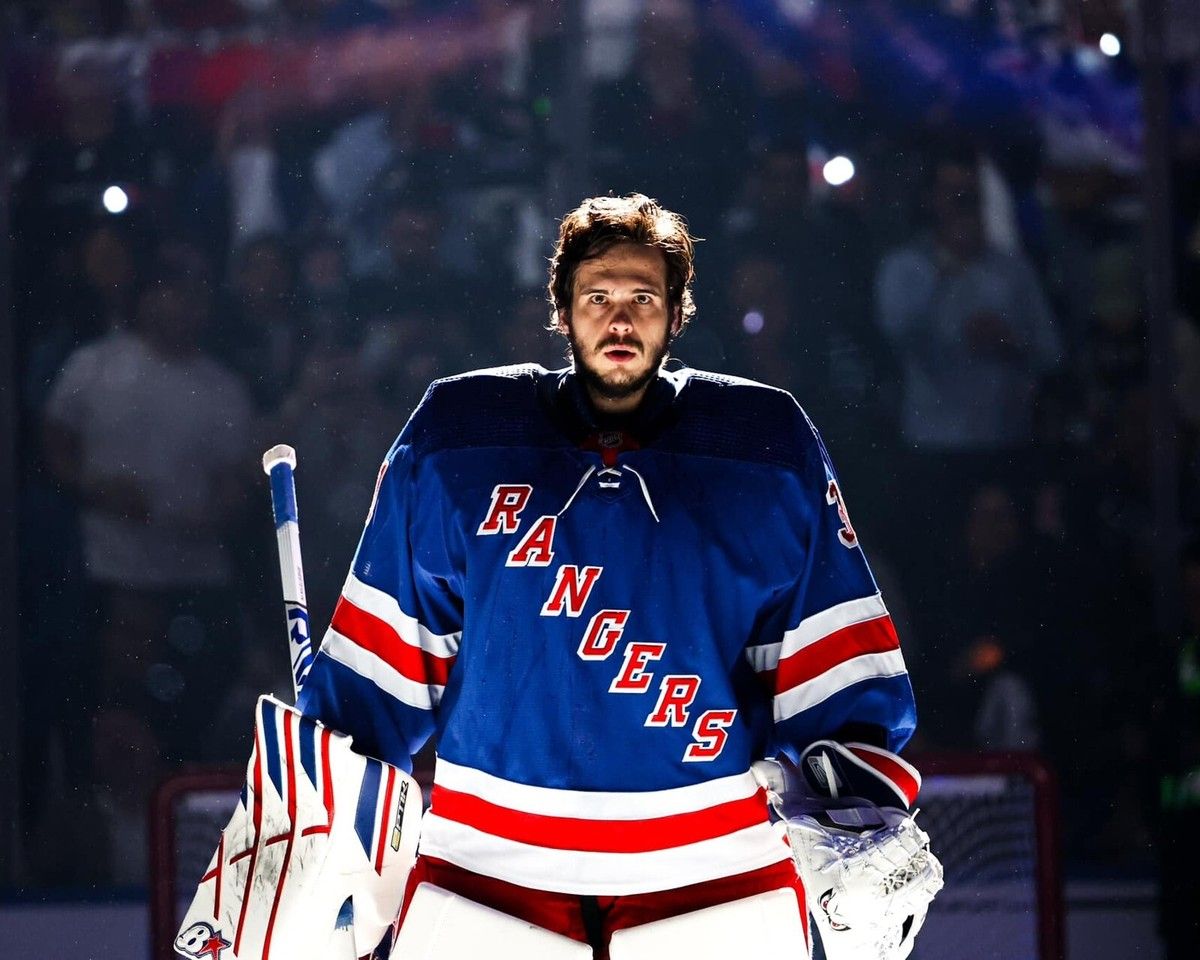 1200x960 Igor Shesterkin Anthem Pre Game New York Rangers 8x10 NHL Hockey Photo