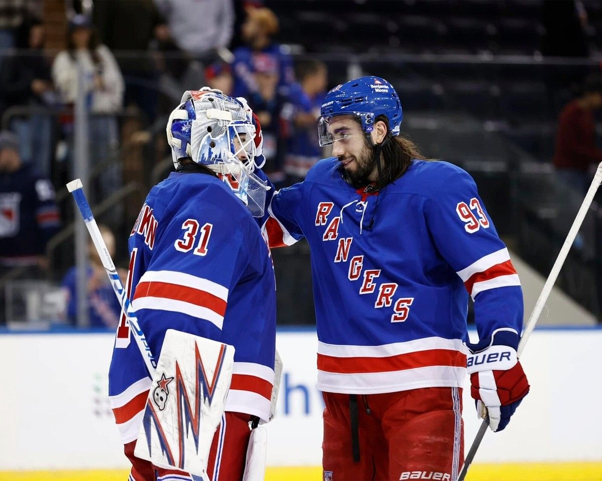 1200x960 Igor Shesterkin & Mika Zibanejad Win New York Rangers 8x10 NHL Hockey Photo