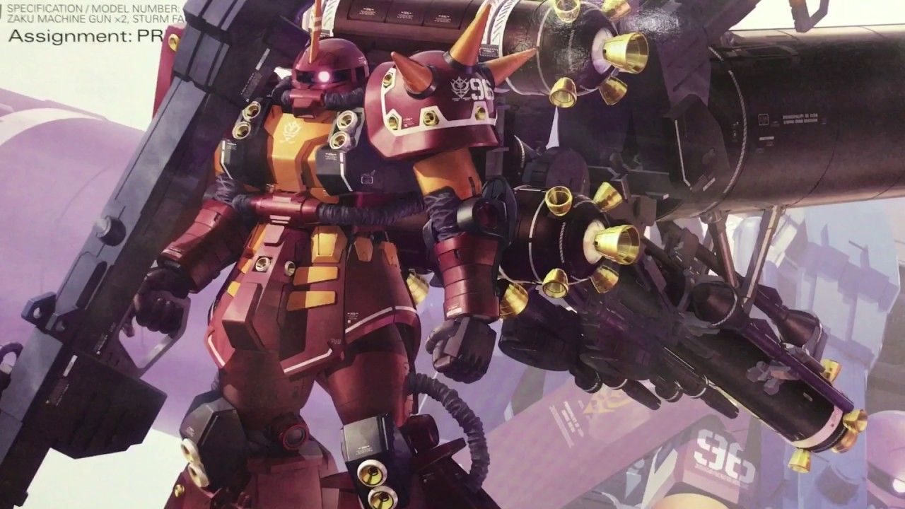 1280x720 High Mobility Type Zaku Psycho Zaku Ver. Ka MG Master Grade 1 100 Gunpla Box Art Review