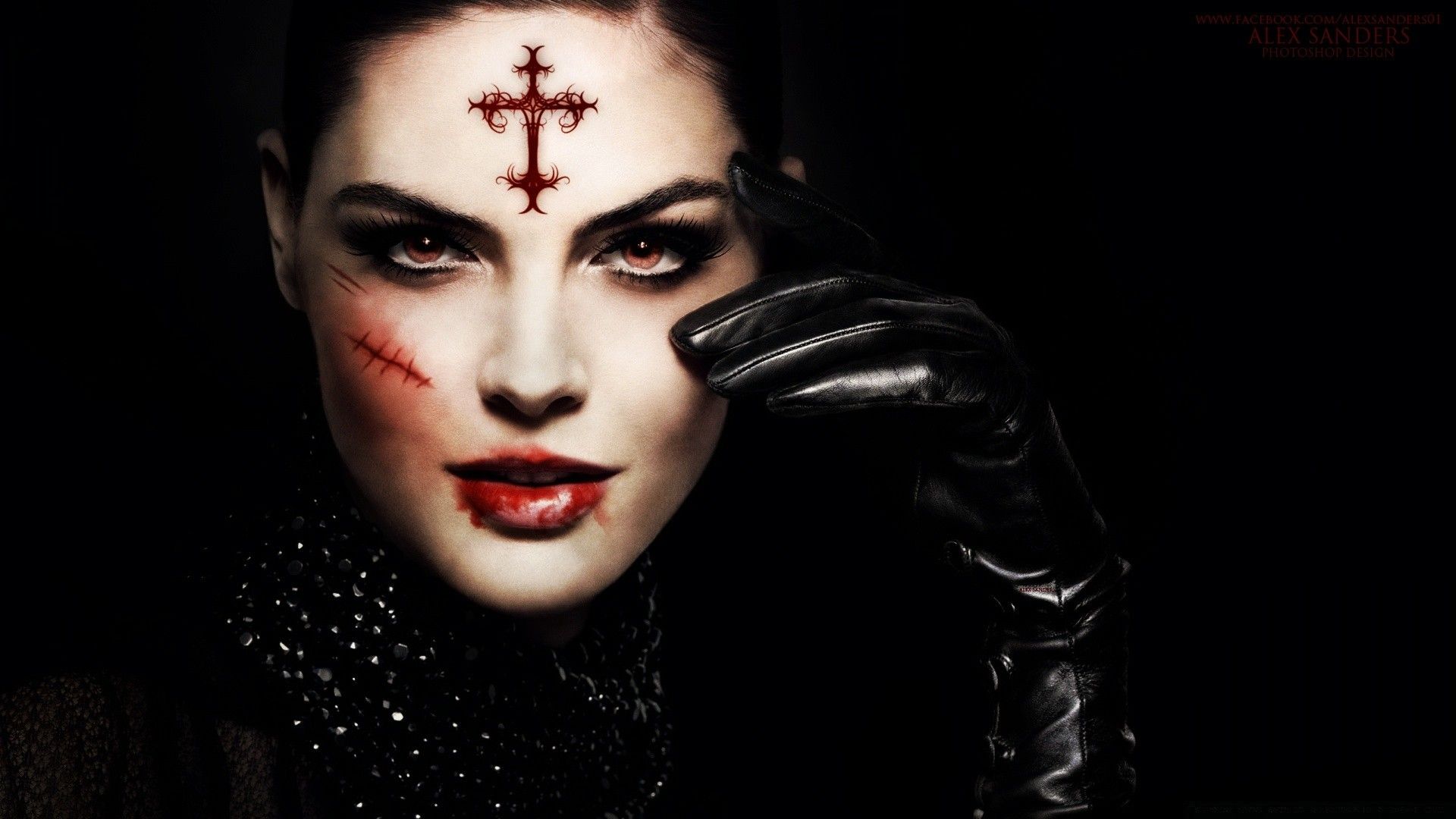 1920x1080 Glamorous Vampire Girl Dark