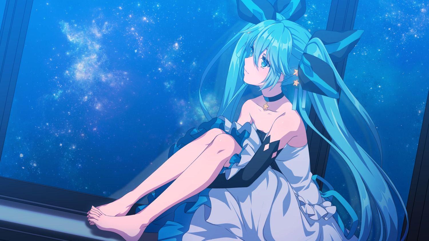 1500x844 Dress Feet Hatsune Miku Matsuda Toki Vocaloid Wallpaper