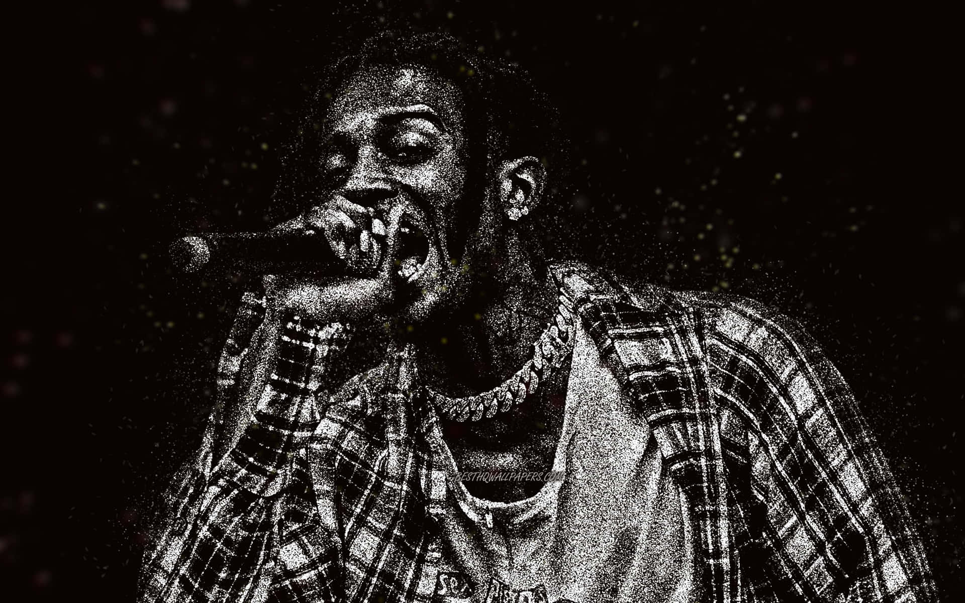 1920x1200 Download Playboi Carti Performingin Monochrome Wallpaper