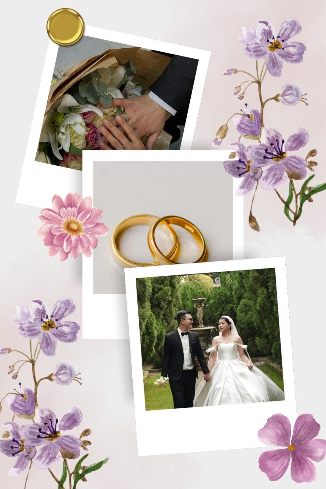 1067x1600 Free printable, customizable wedding photo collage templates