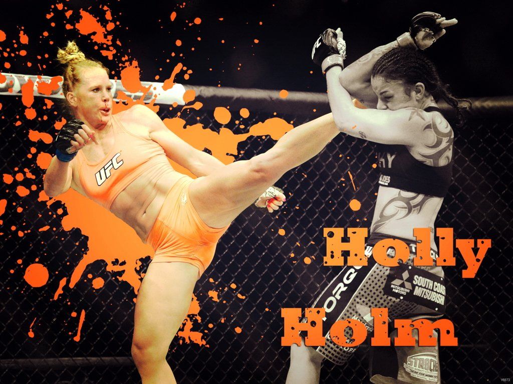 1024x768 Holly Holm Kick MMA Mixed Martial Artist Fighter Hot Painting Art 24x18 Poster Print : Everything Else