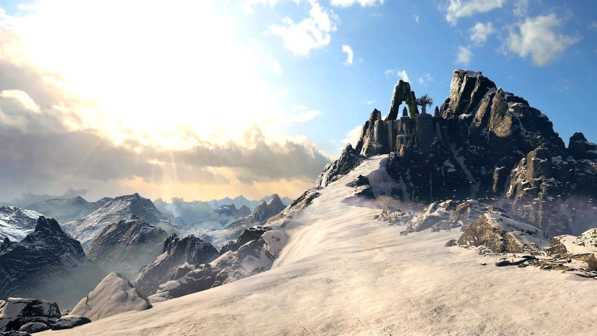 1920x1080 A little wallpaper I made in Photohop of a screenshot of The Summit from God of War