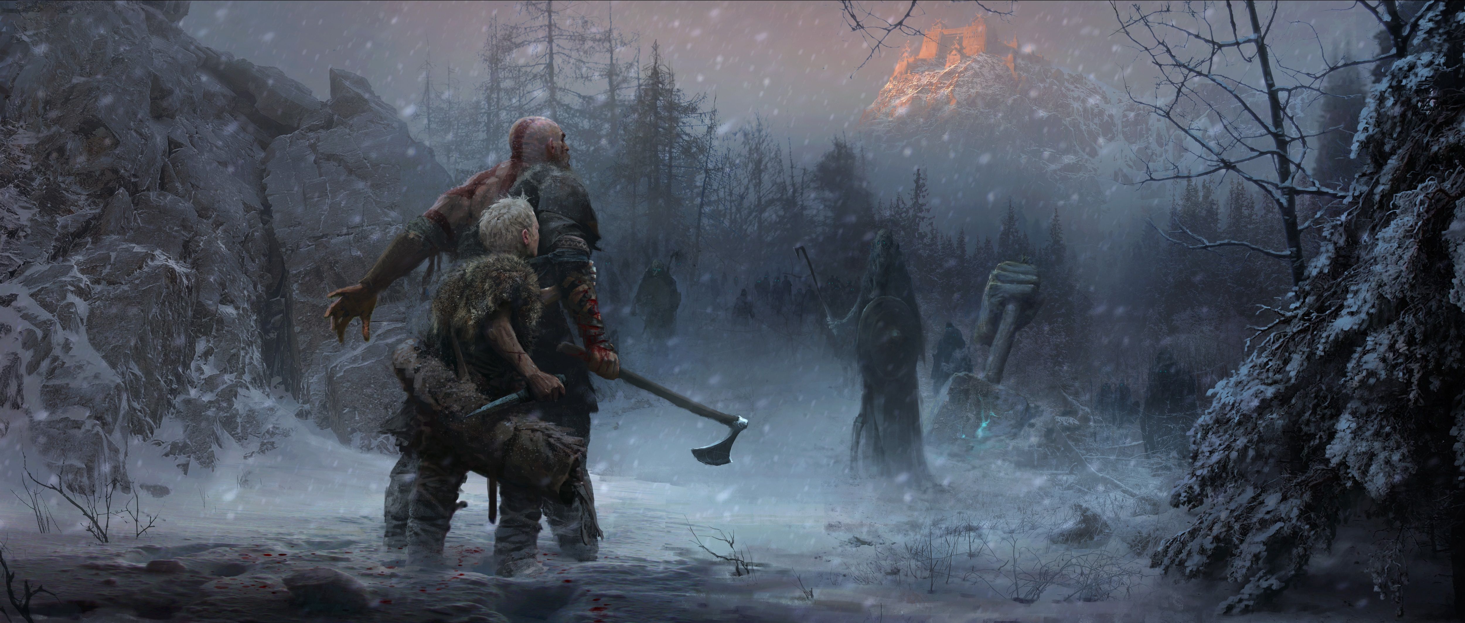 5000x2127 Free Atreus (God Of War) 4K Wallpaper & Desktop HD Background for PC