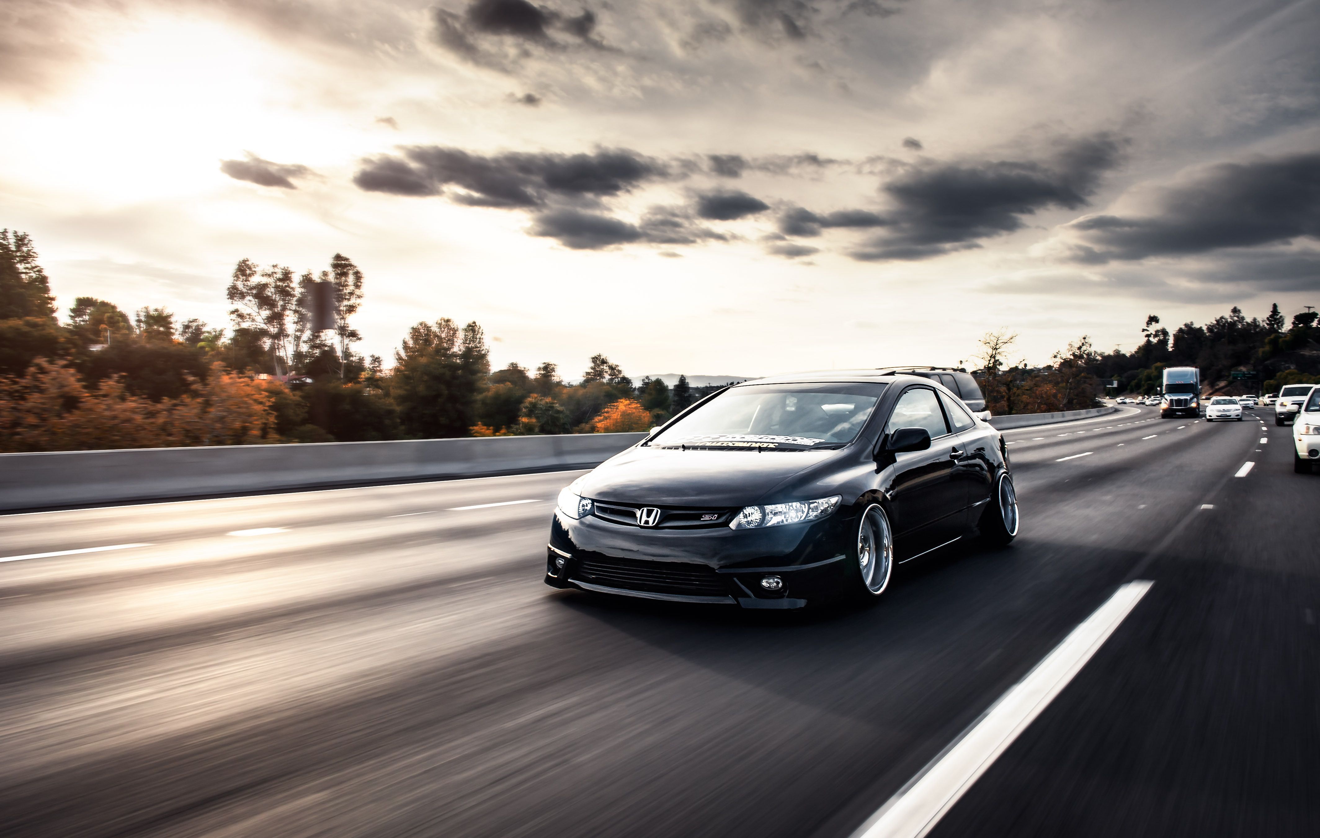 4256x2702 Wallpaper road, black, Honda, black, Honda, civic, stance, Civic for mobile and desktop, section honda, resolution 4256x2702