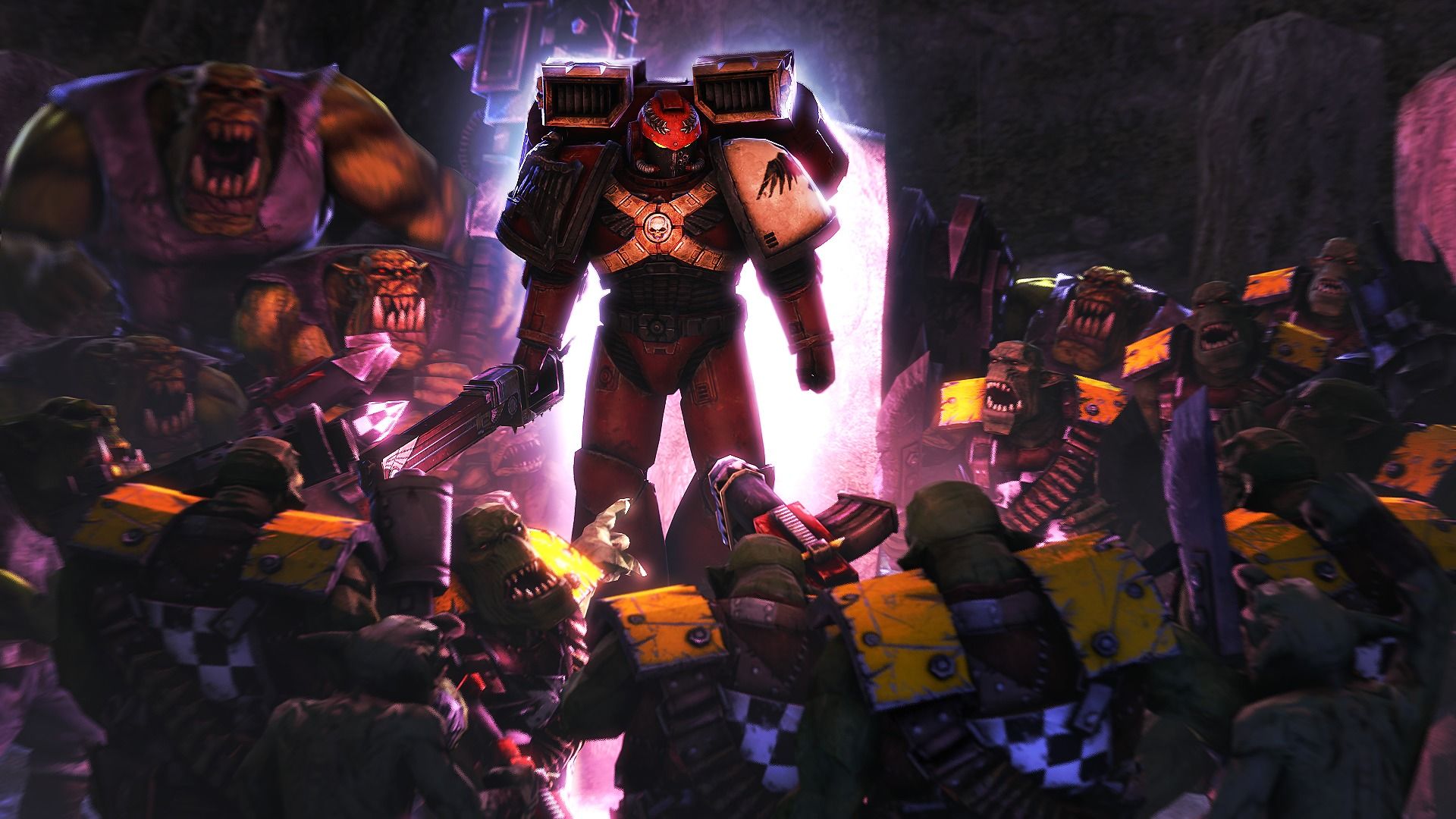 1920x1080 Wallpaper Warhammer armor, space marine, warhammer 40k, orks, imperium of man, WH40K for mobile and desktop, section фантастика, resolution 1920x1080