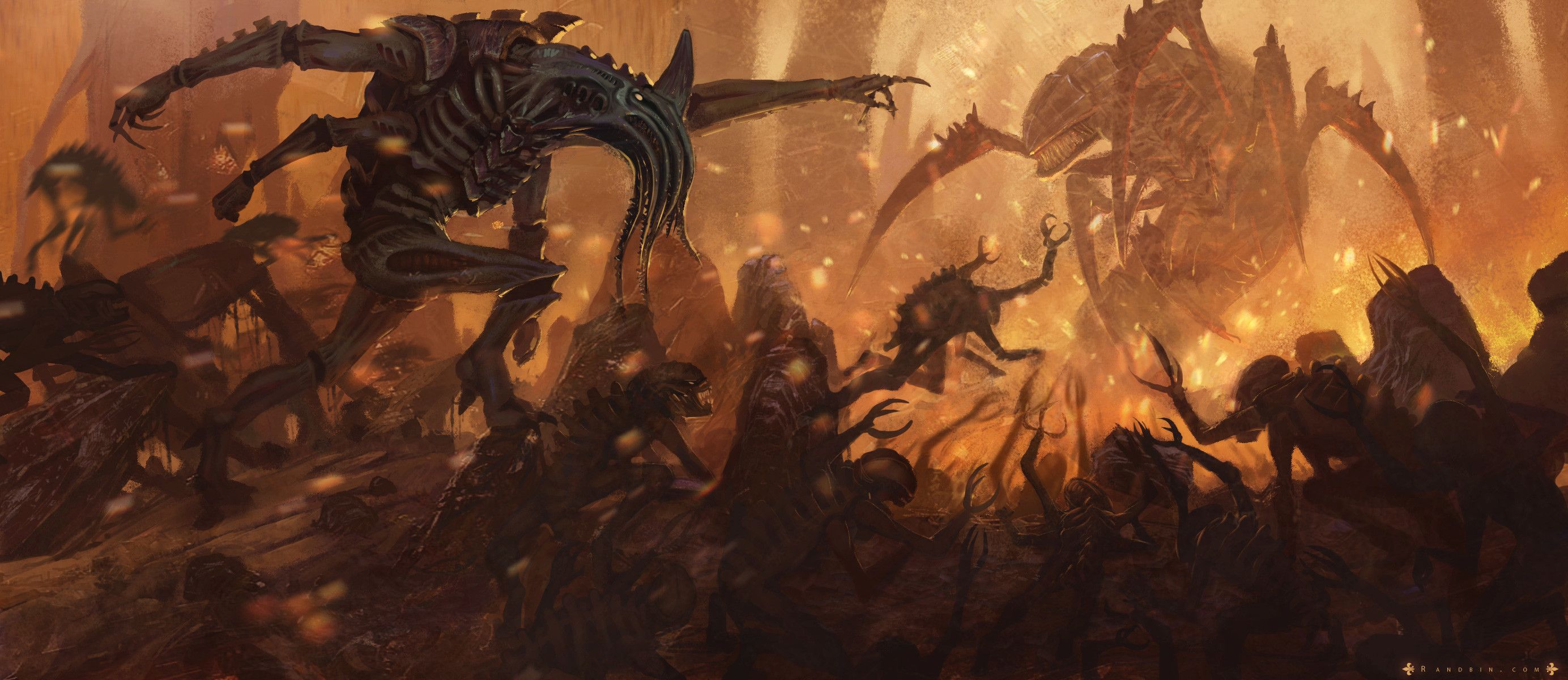 2768x1200 Warhammer 40K Ork Wallpaper