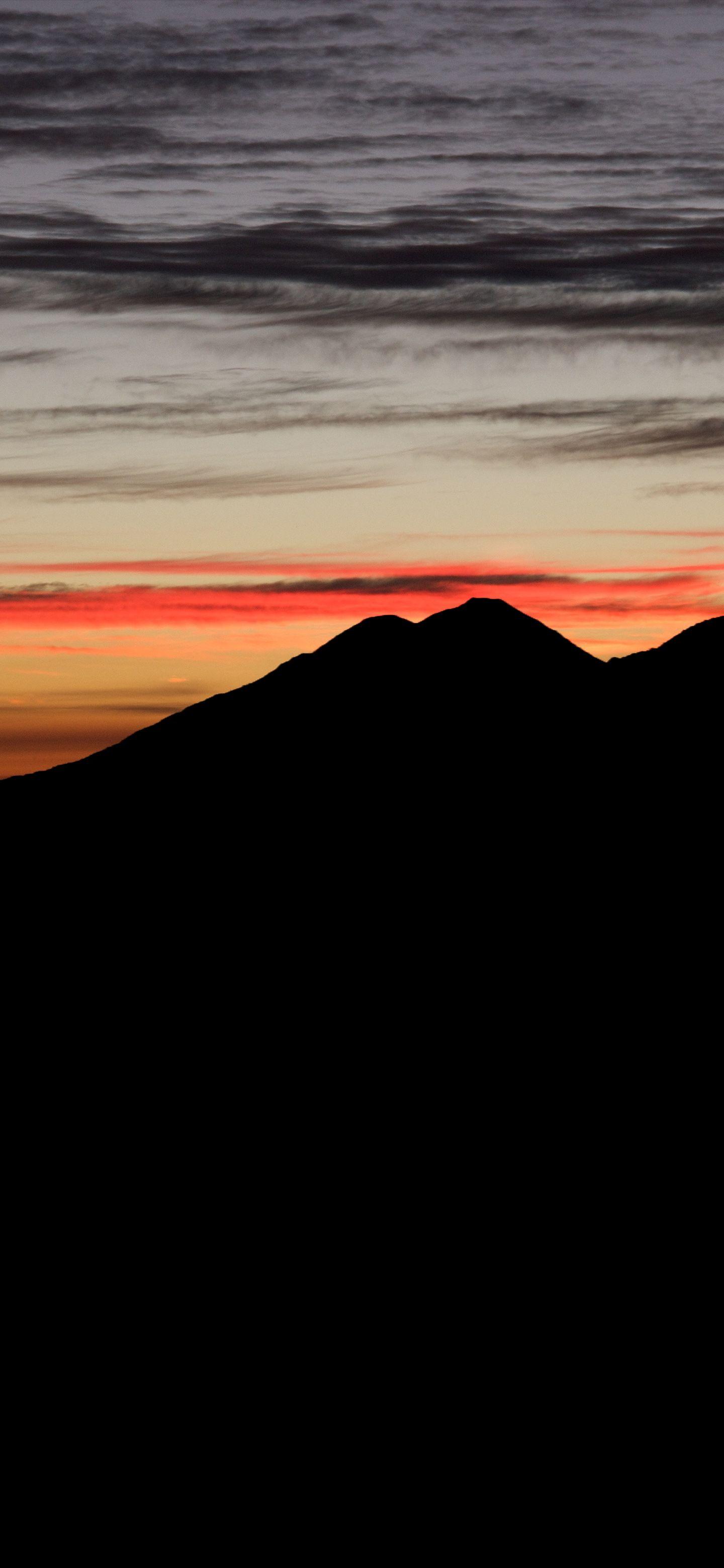 1440x3120 Mountain below colorful sky Amoled Wallpaper