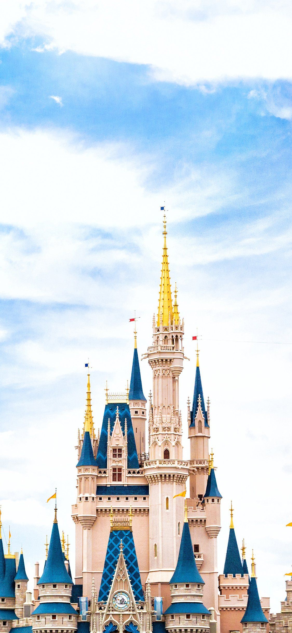 1125x2436 Disney World Castle Sky iPhone Wallpaper