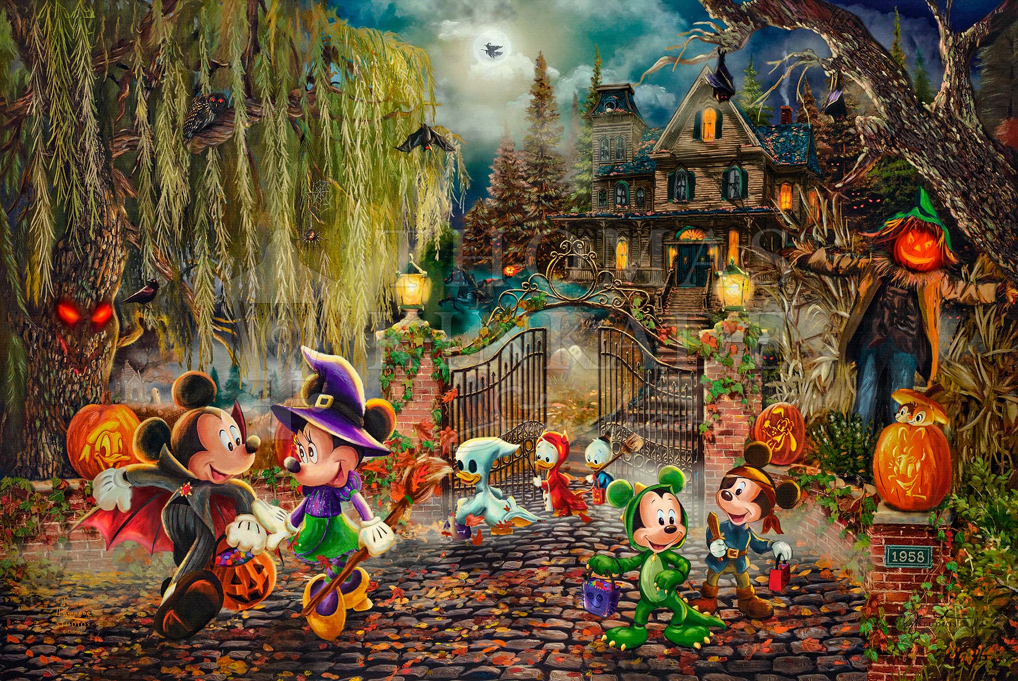 2000x1339 Shop Disney Mickey and Minnie Halloween Fun Wall Art From Thomas Kinkade Studios