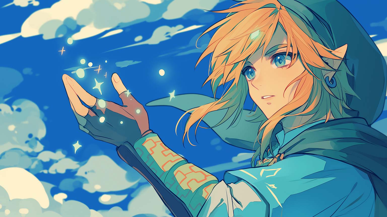 1536x864 Legend of Zelda Link Magic Desktop Wallpaper Wallpaper 4k