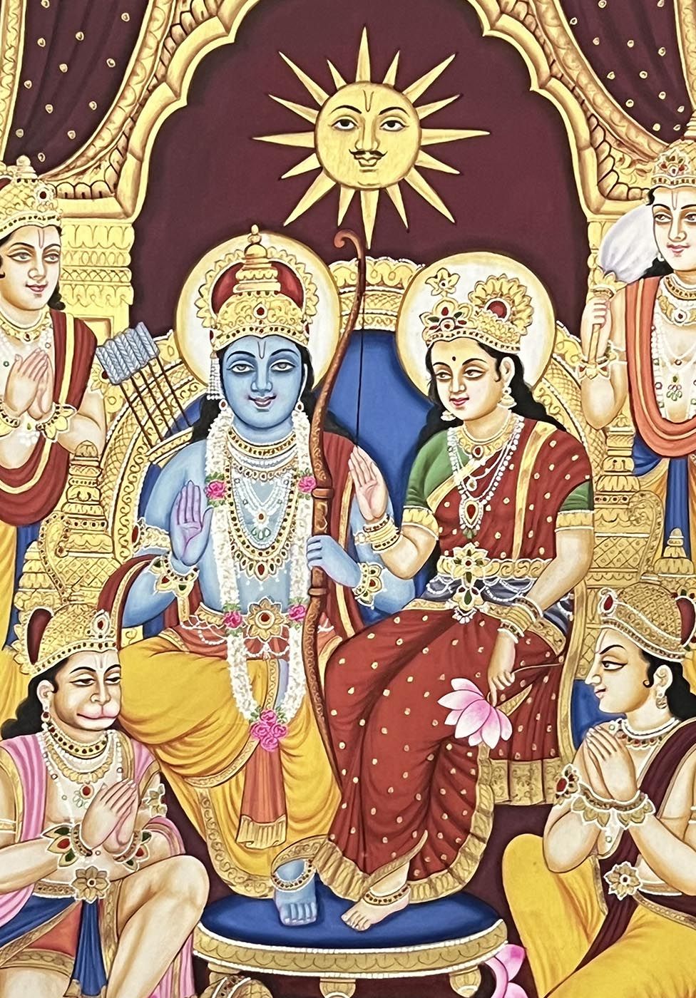 976x1400 Ram Darbar Painting (Unframed / 55.8 x 78.7 cm)