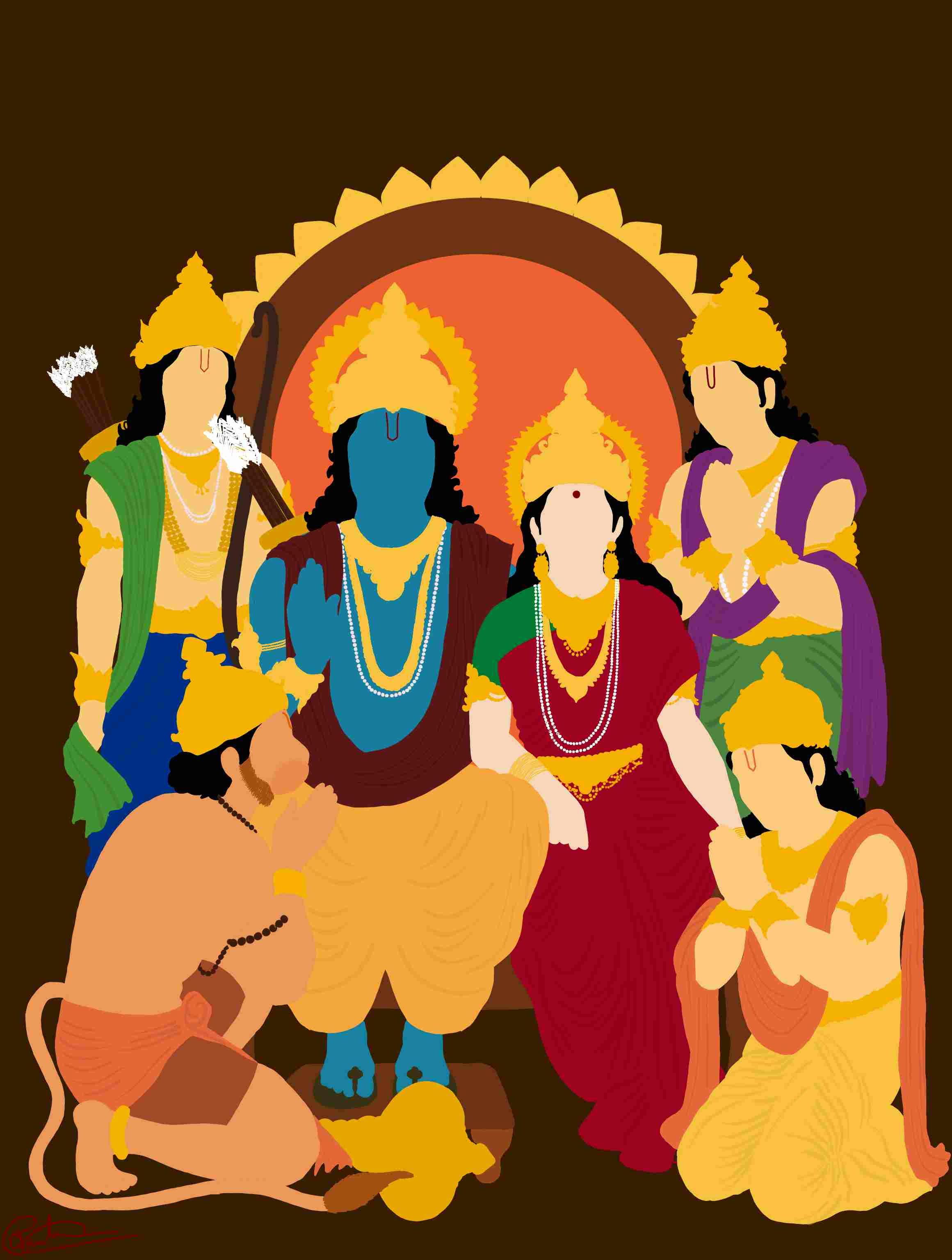 2321x3072 Shri Ram Darbar, Artwork