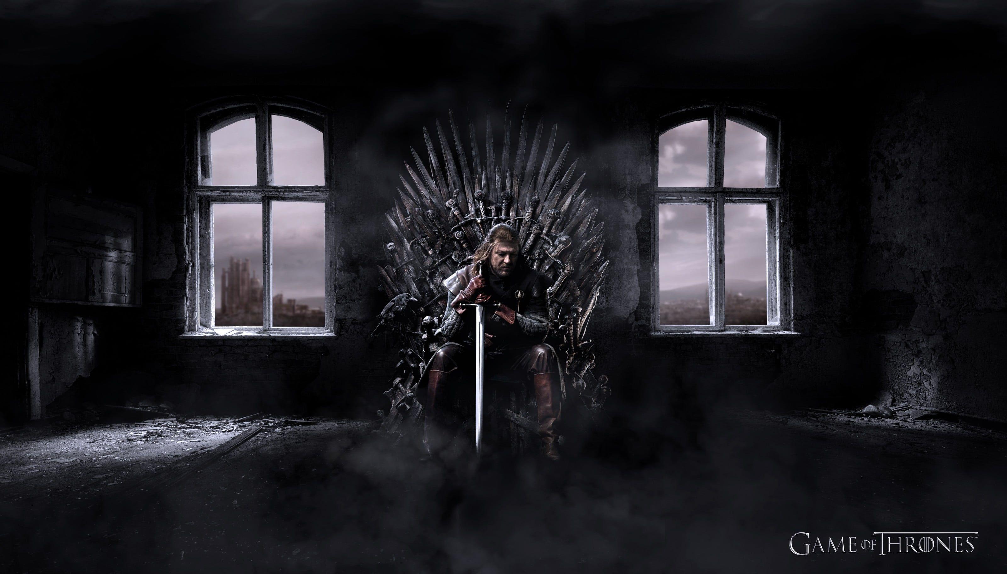 3200x1823 Game of Thrones wallpaper, Game of Thrones, Ned Stark, Iron Throne