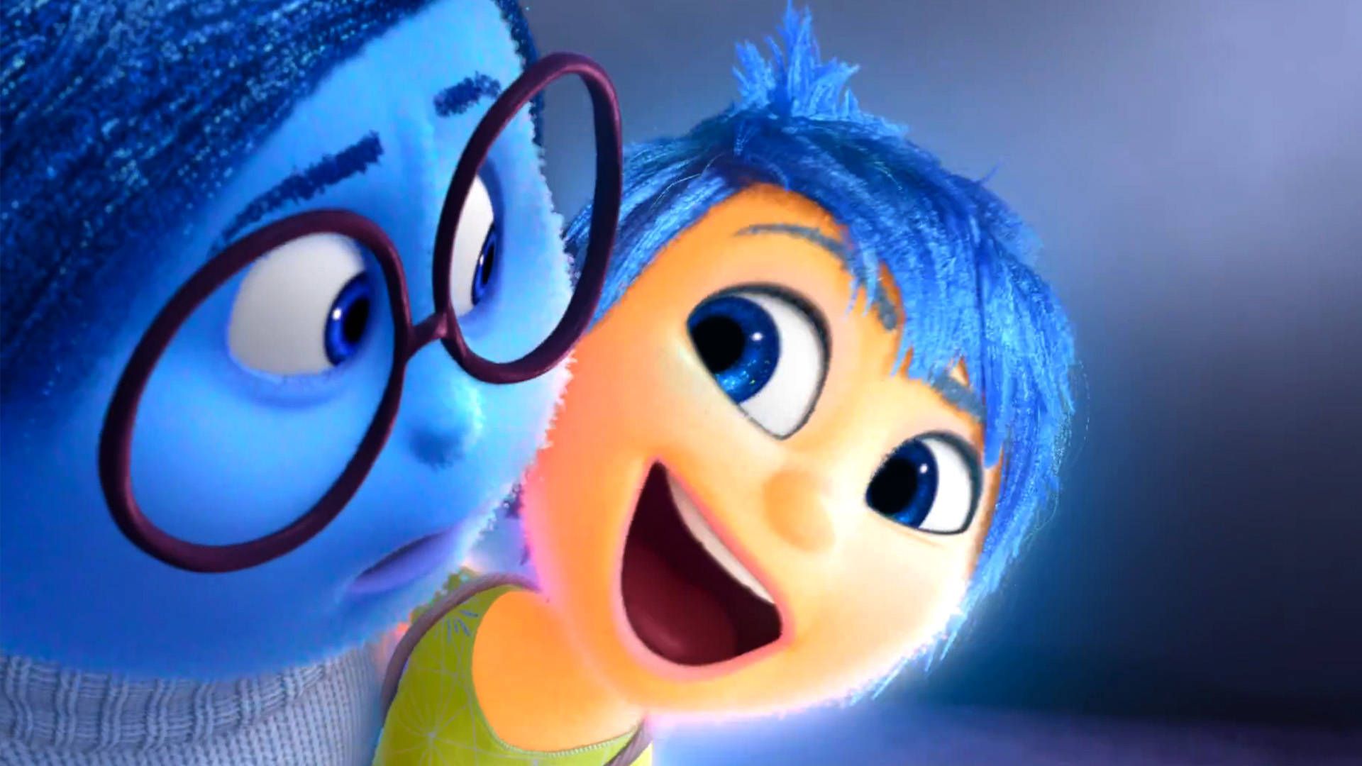 1920x1080 Download Joy and Sadness Experience Teamwork Together in 'Inside Out' Wallpaper