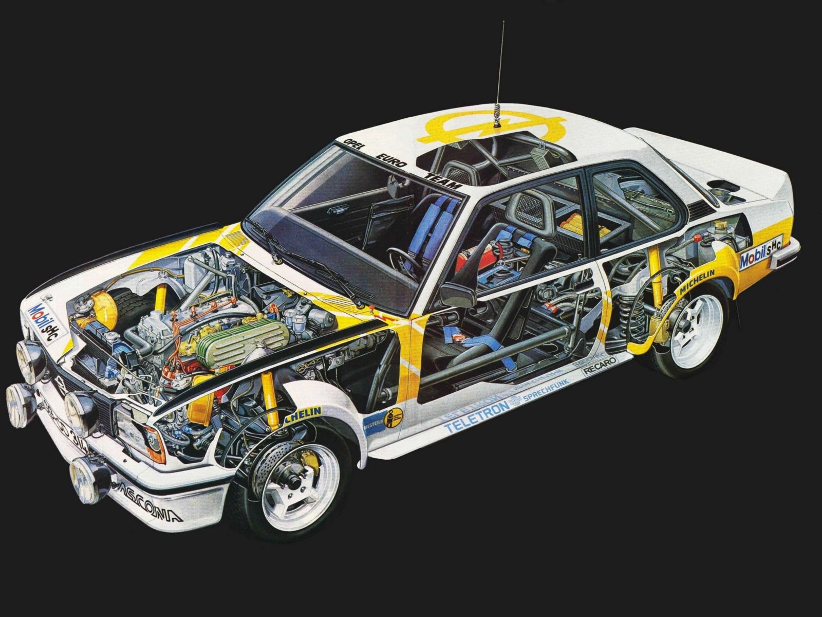 1600x1200 Opel, Ascona, Rally, Version b, Race, Racing, Interior, Engine Wallpaper HD / Desktop and Mobile Background