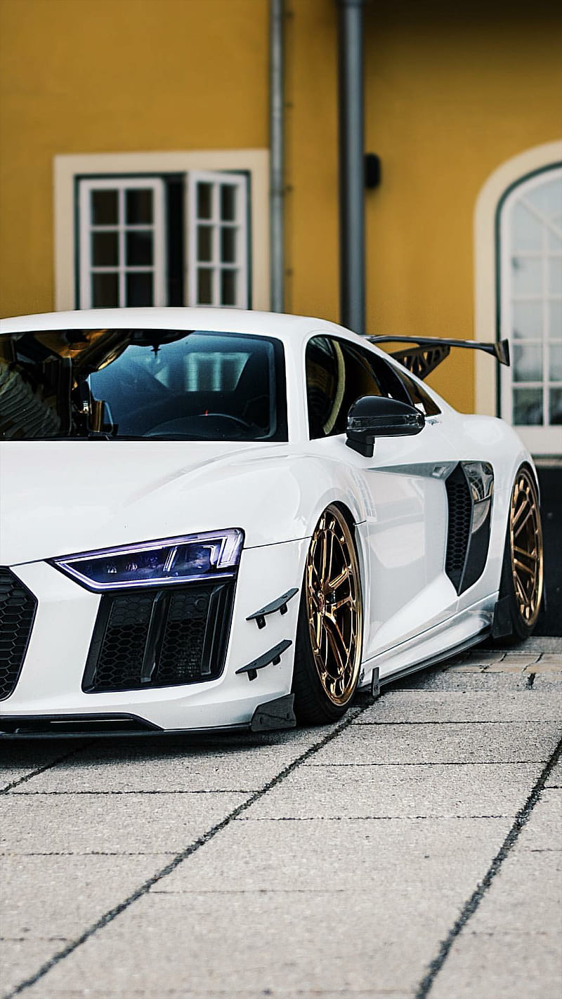 800x1422 Audi R8 GT white, car, supercar, sports, america, new, carbon, HD phone wallpaper