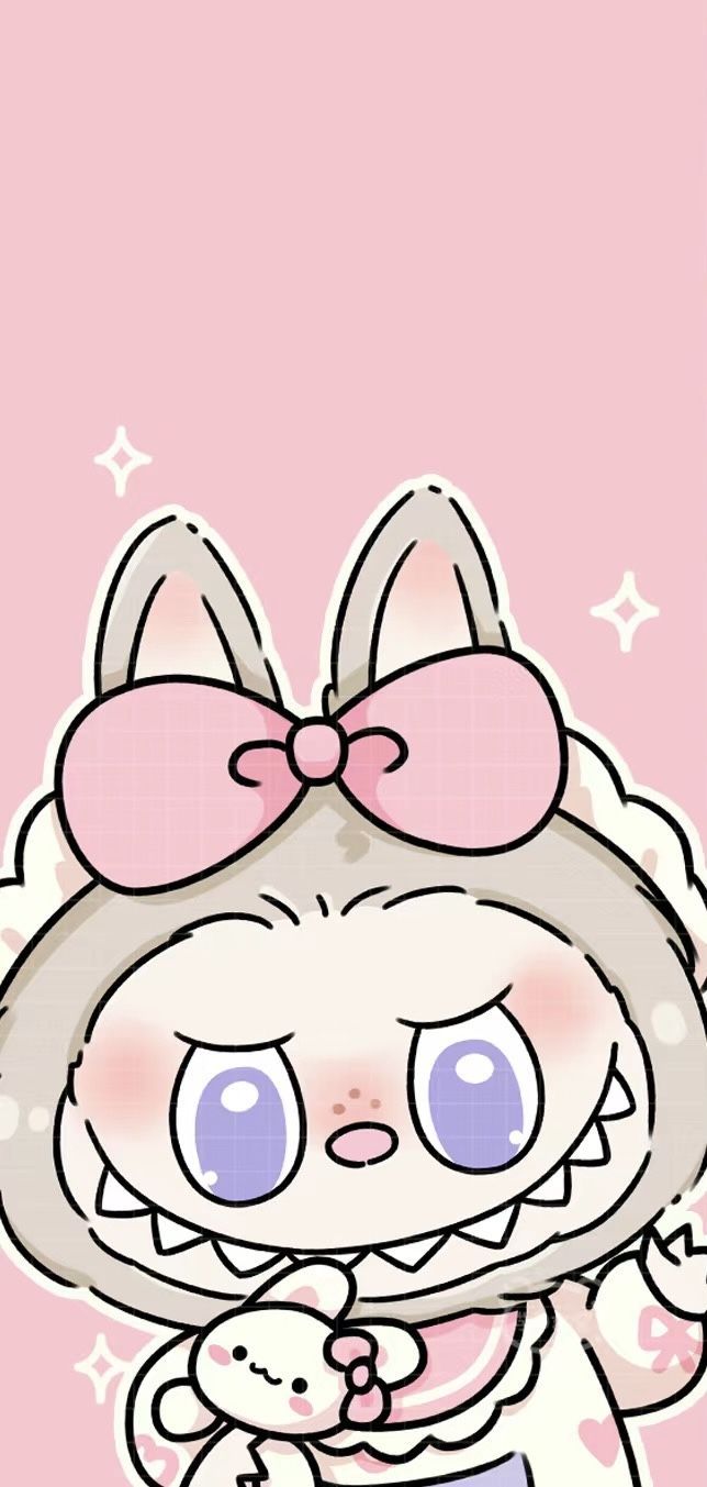 644x1353 Cute Labubu Wallpaper