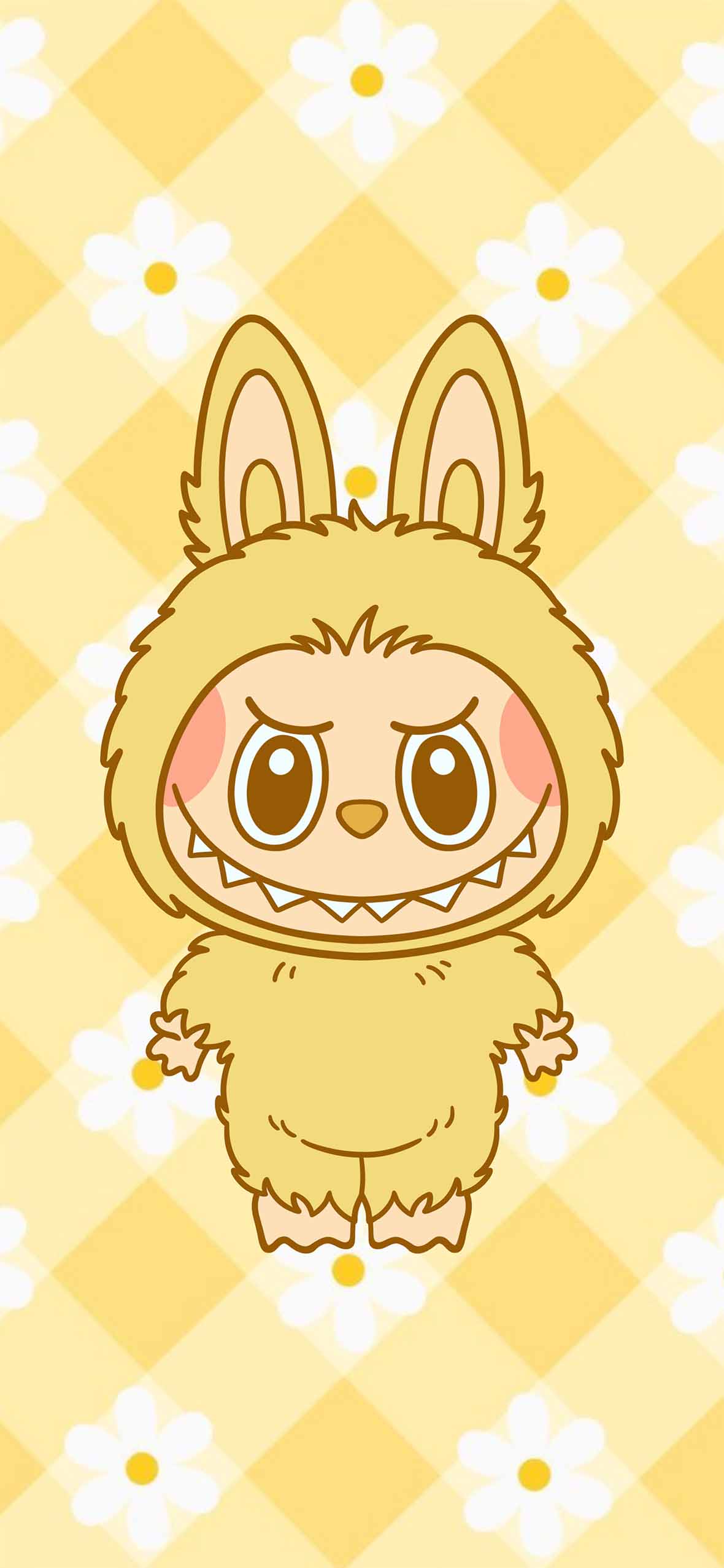 1180x2554 Labubu Yellow Costume Cute Wallpaper Wallpaper HD