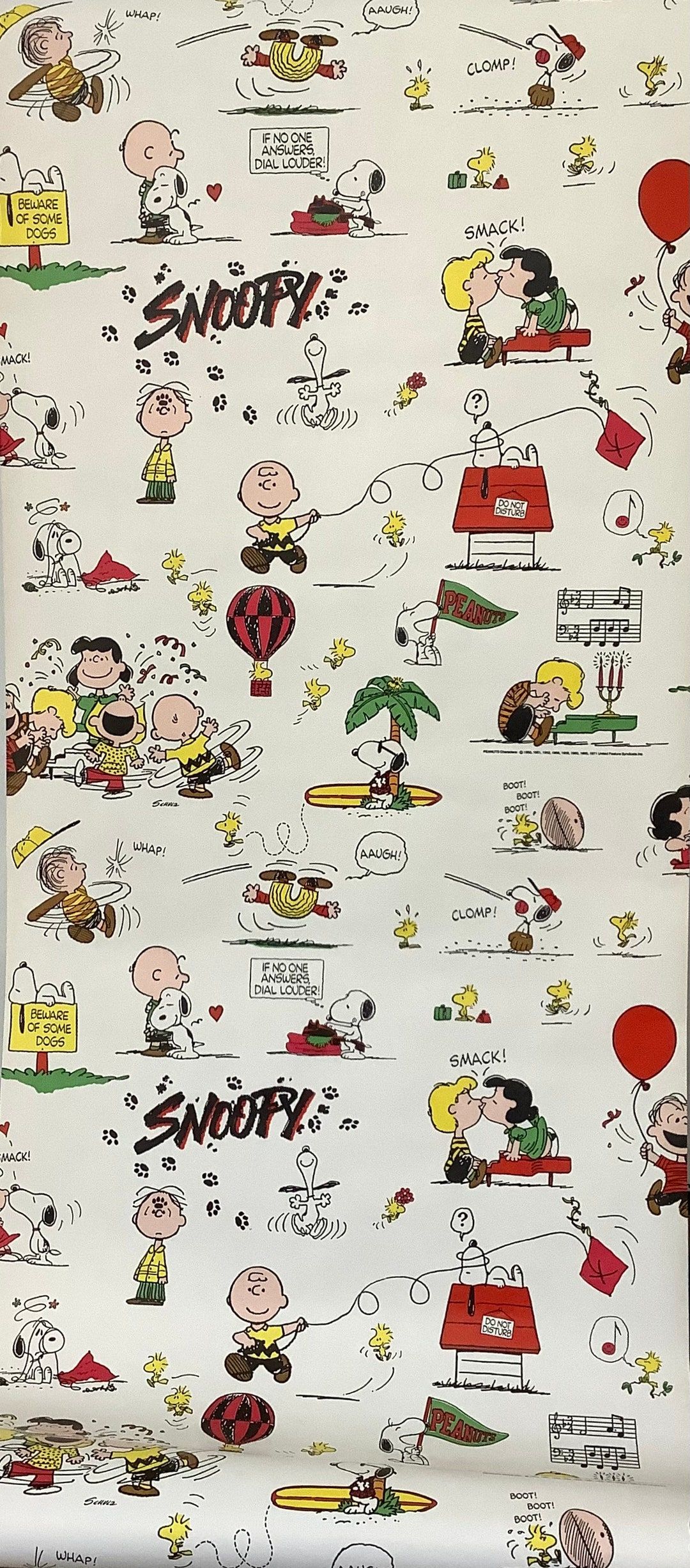 1080x2454 Snoopy Vintage Wallpaper Rare by the Yard Art Wall