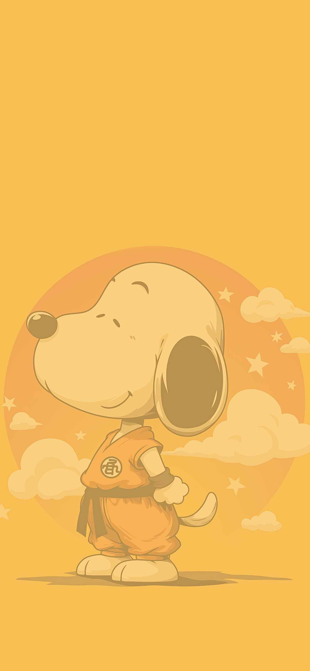 1180x2554 Snoopy Goku Outfit Minimalist Cute Wallpaper