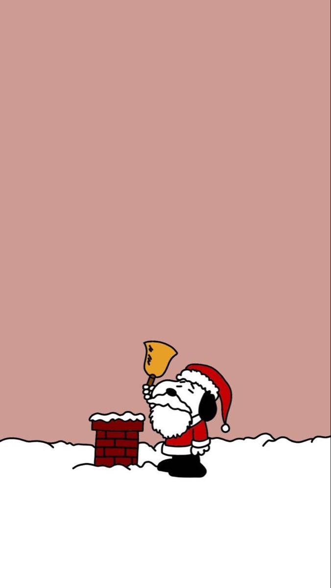 676x1200 Download Snoopy Minimalist Christmas Art iPhone Wallpaper